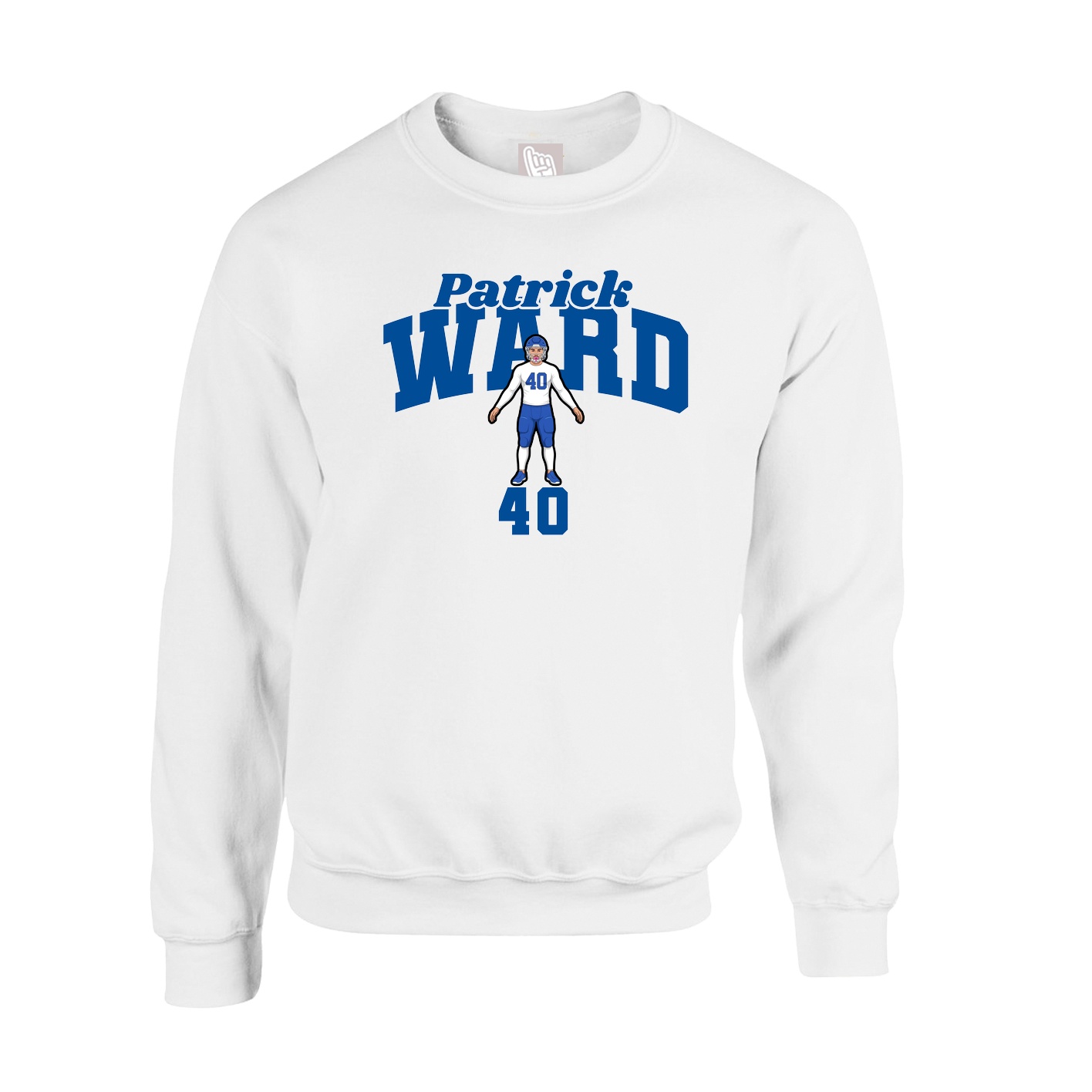 Fleece Crew — Signature Arch in White