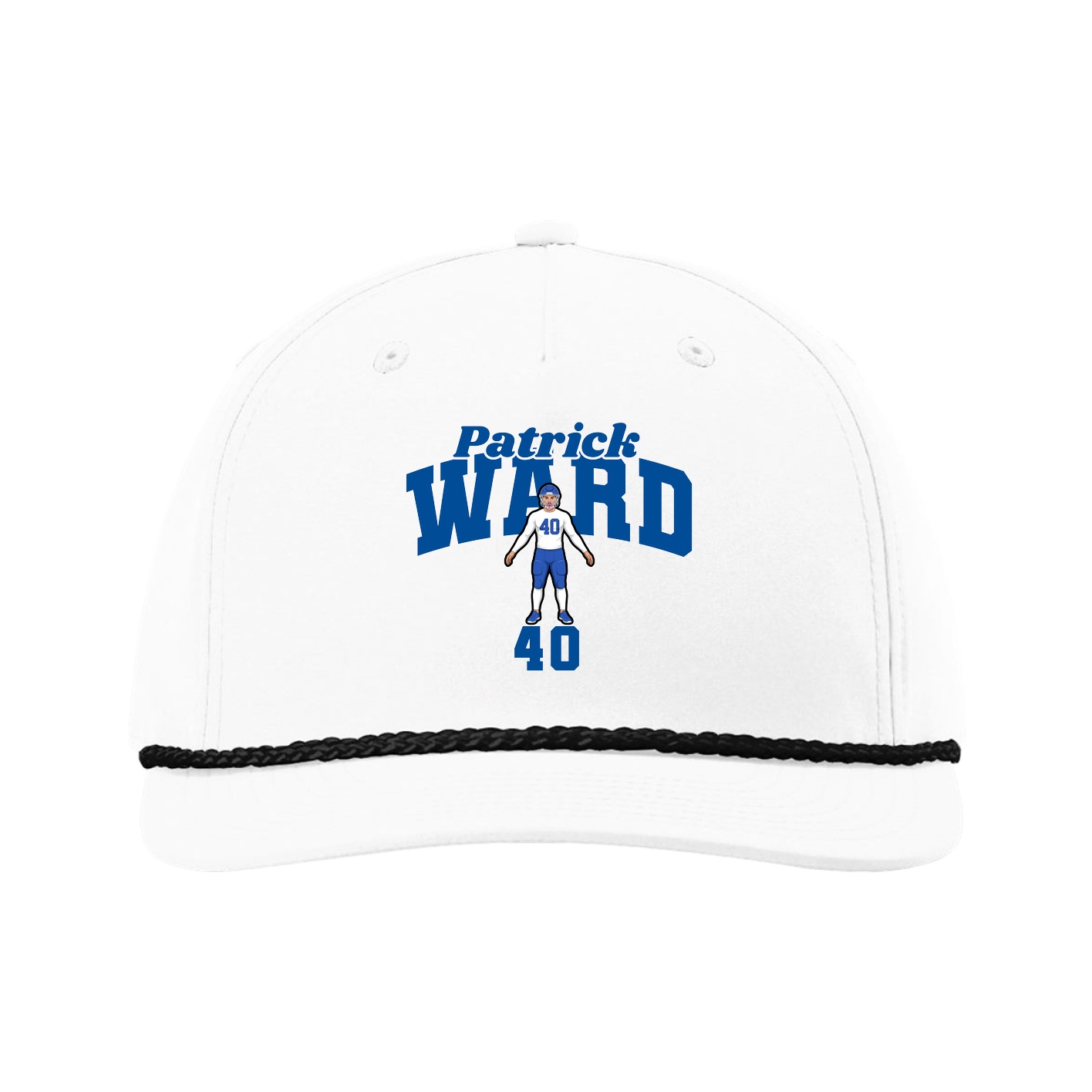 Five-Panel Classic Rope Cap — Signature Arch in White