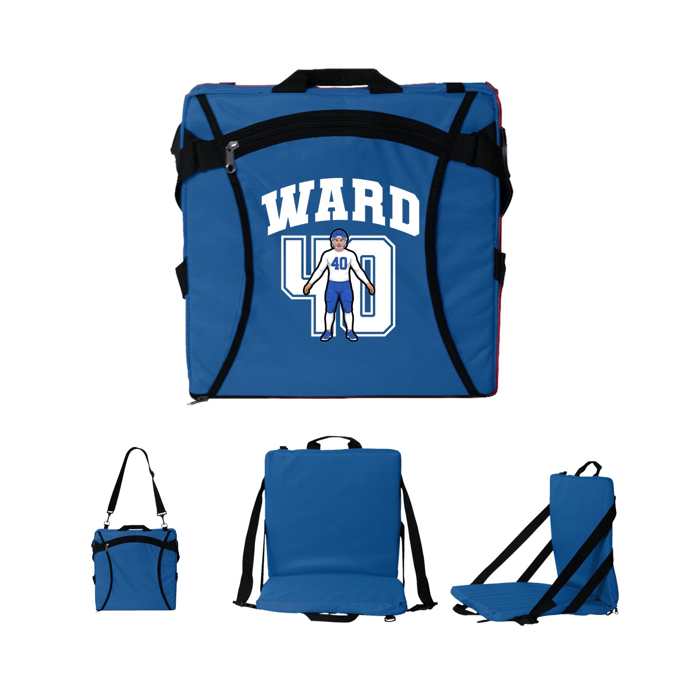 Folding Stadium Seat — Number in Royal