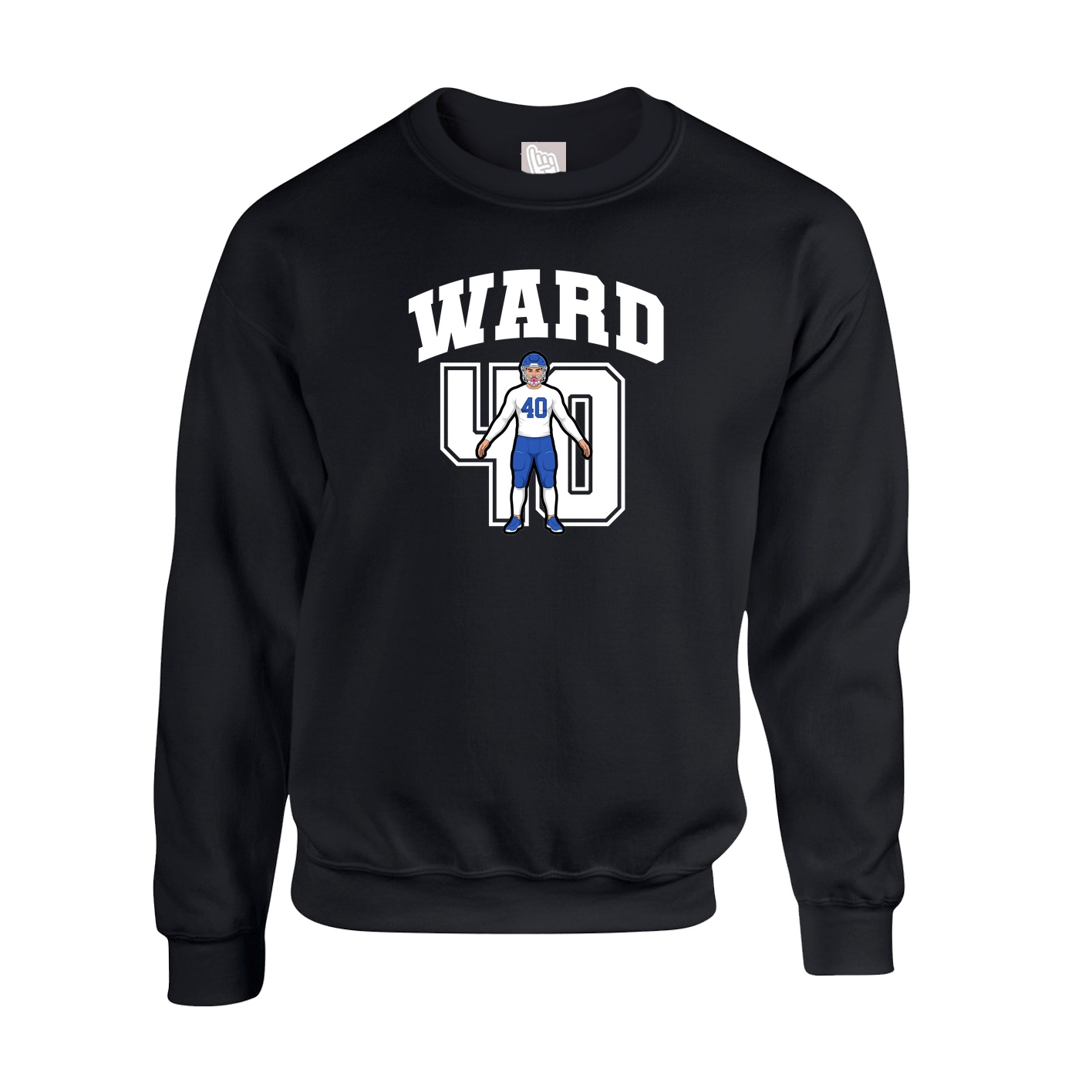 Fleece Crew — Number in Black
