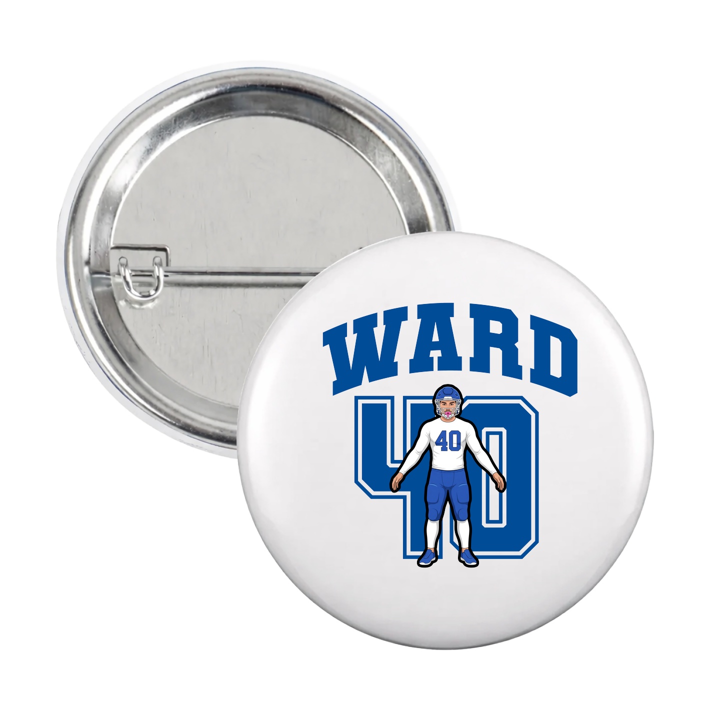 Game Day Button — Number in White