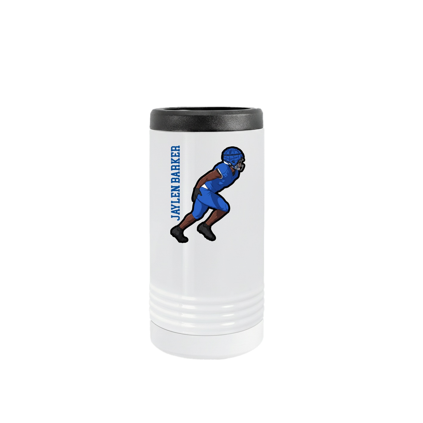 Slim Beverage Holder — Name Vertical in White