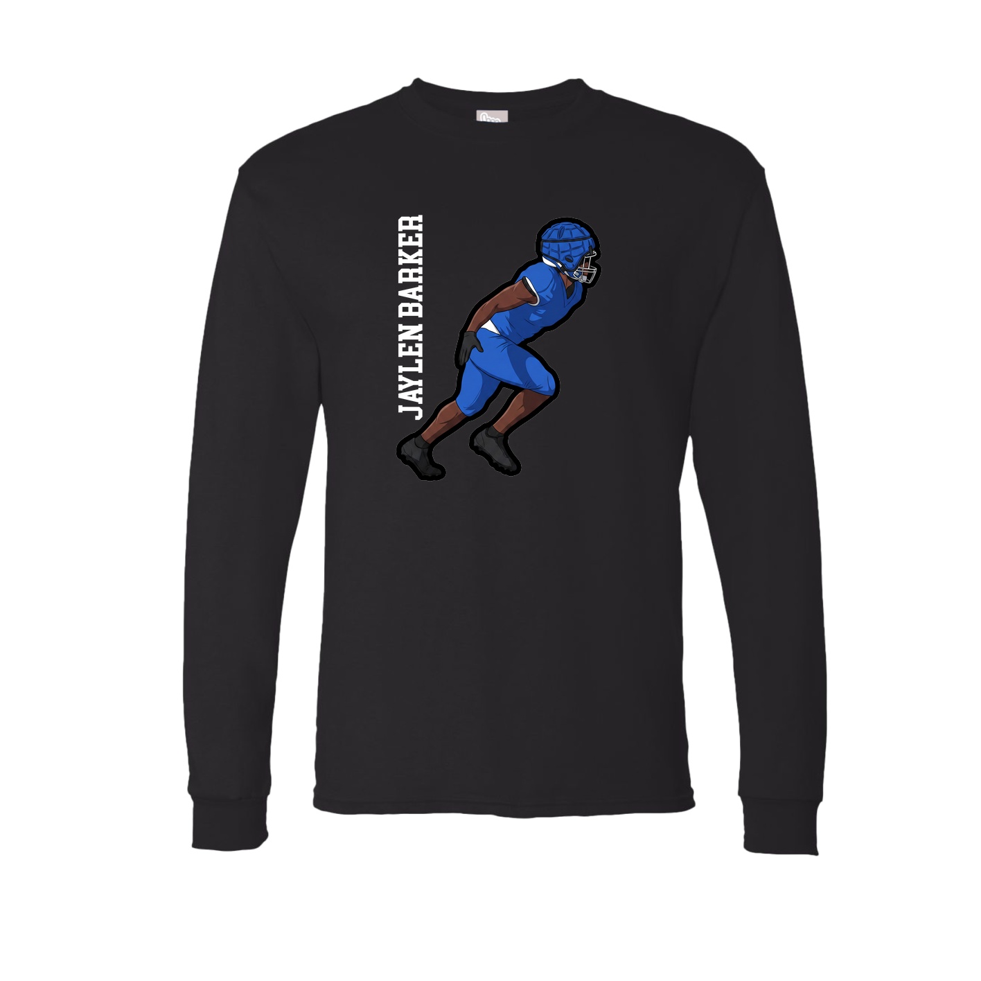 Long Sleeve Tee — Name Vertical in Black