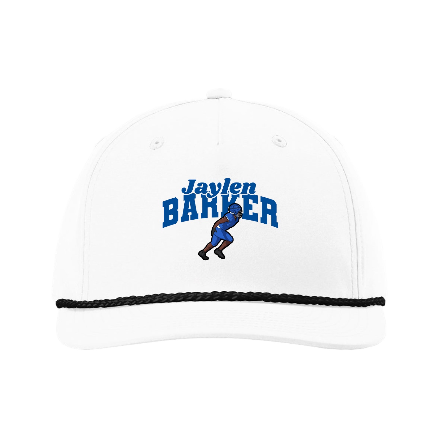 Five-Panel Classic Rope Cap — Signature Arch in White