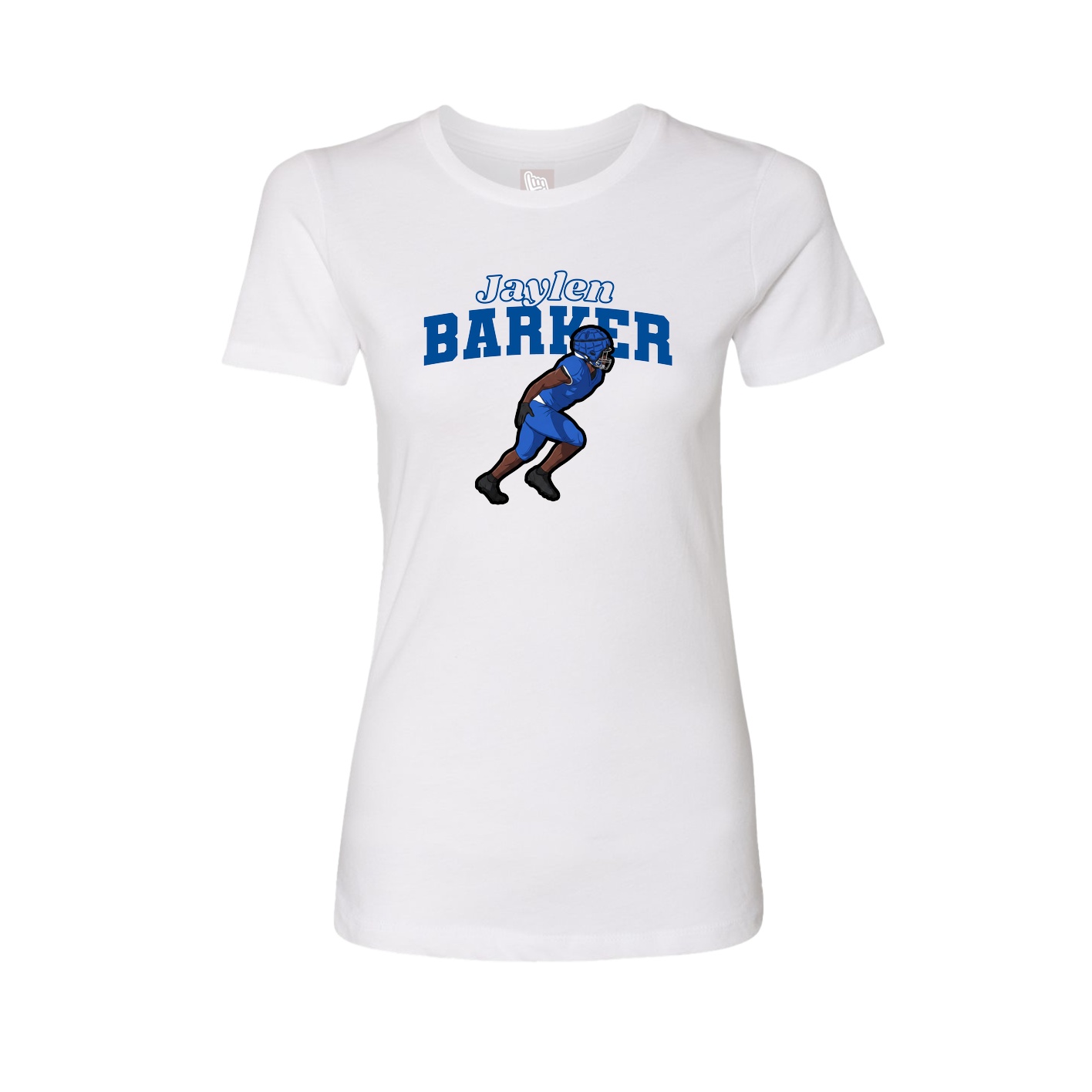 Fitted Women's Tee — Name Arch in White