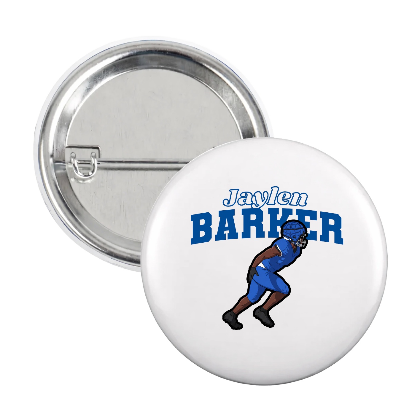 Game Day Button — Name Arch in White