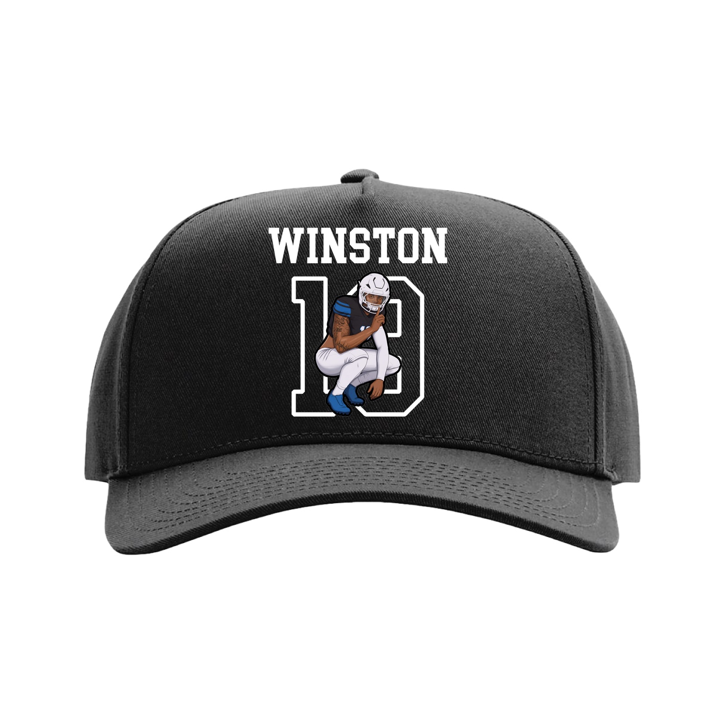 Full Fabric Five-Panel Champ Cap — Shirsey in Black