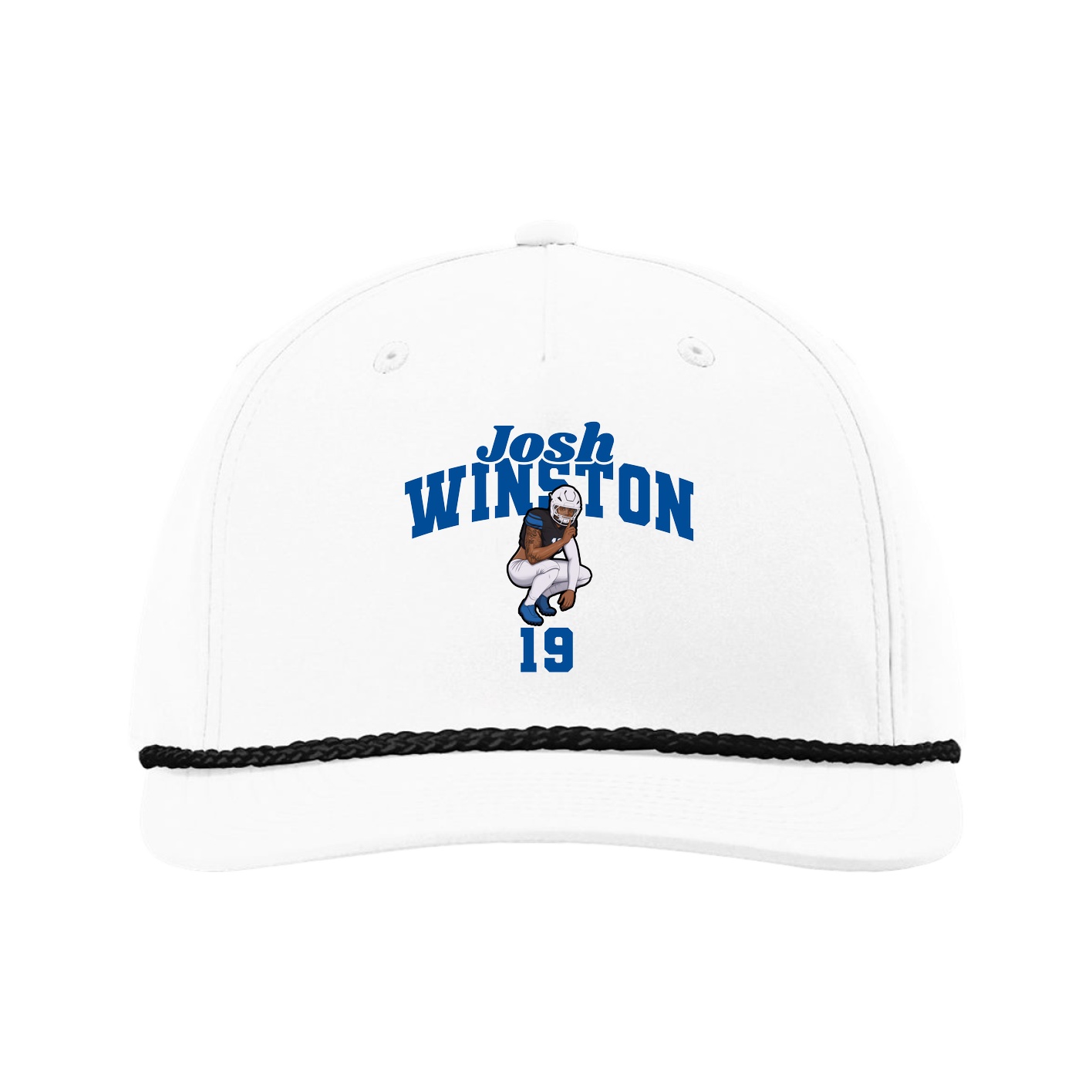 Five-Panel Classic Rope Cap — Signature Arch in White