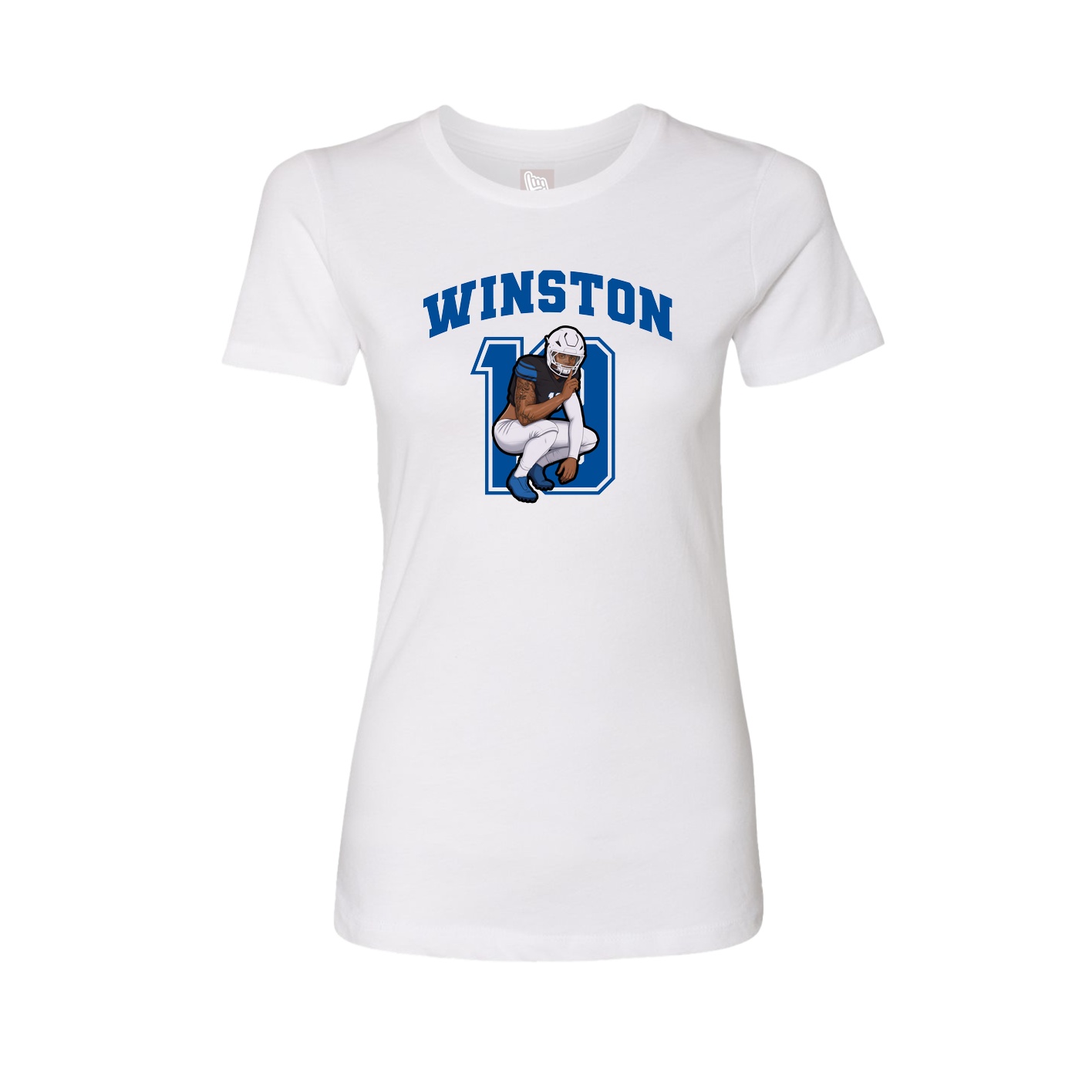 Fitted Women's Tee — Number in White