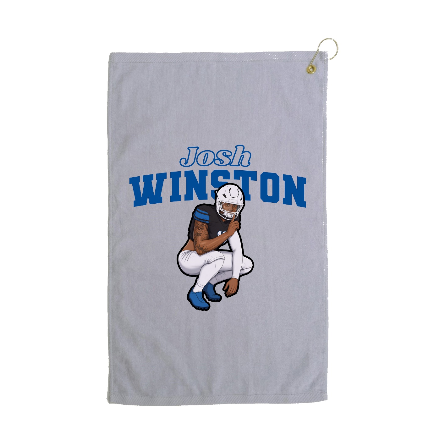 Golf Towel — Name Arch in Grey