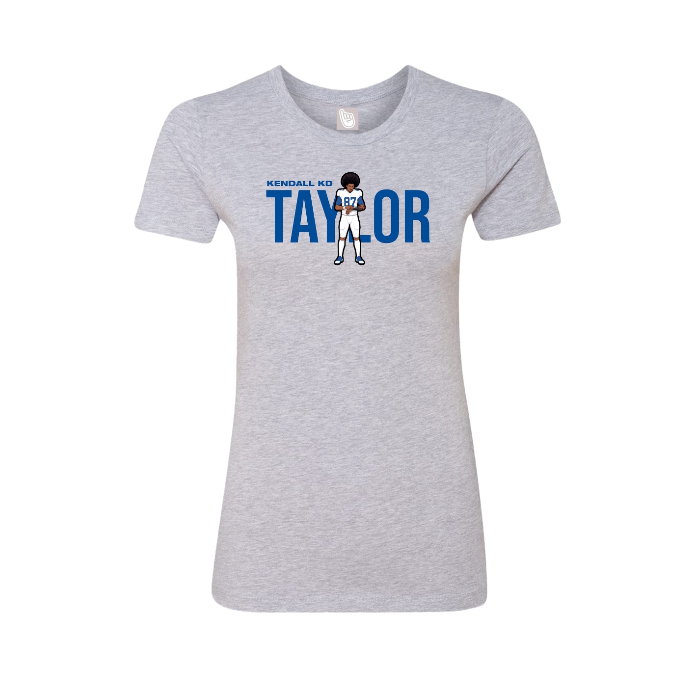Fitted Women's Tee — Player Name in Grey