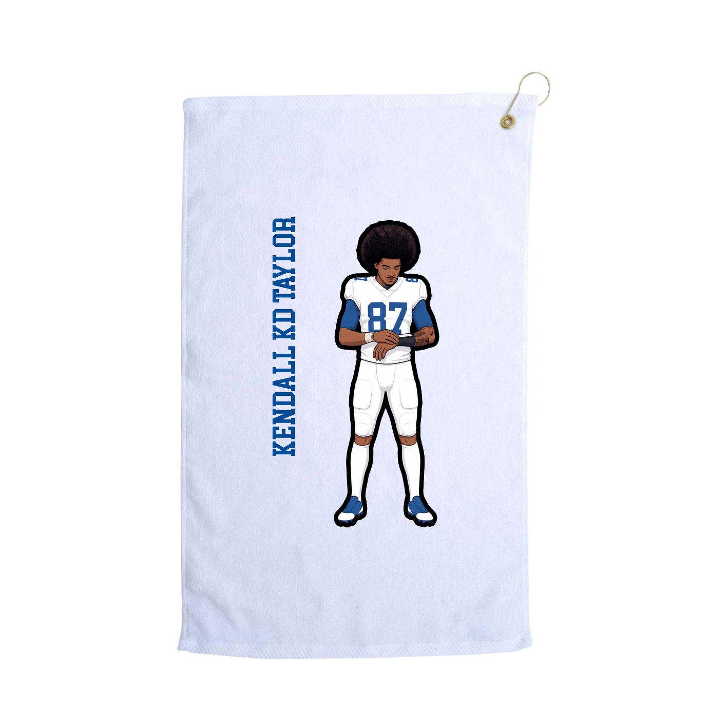 Golf Towel — Name Vertical in White