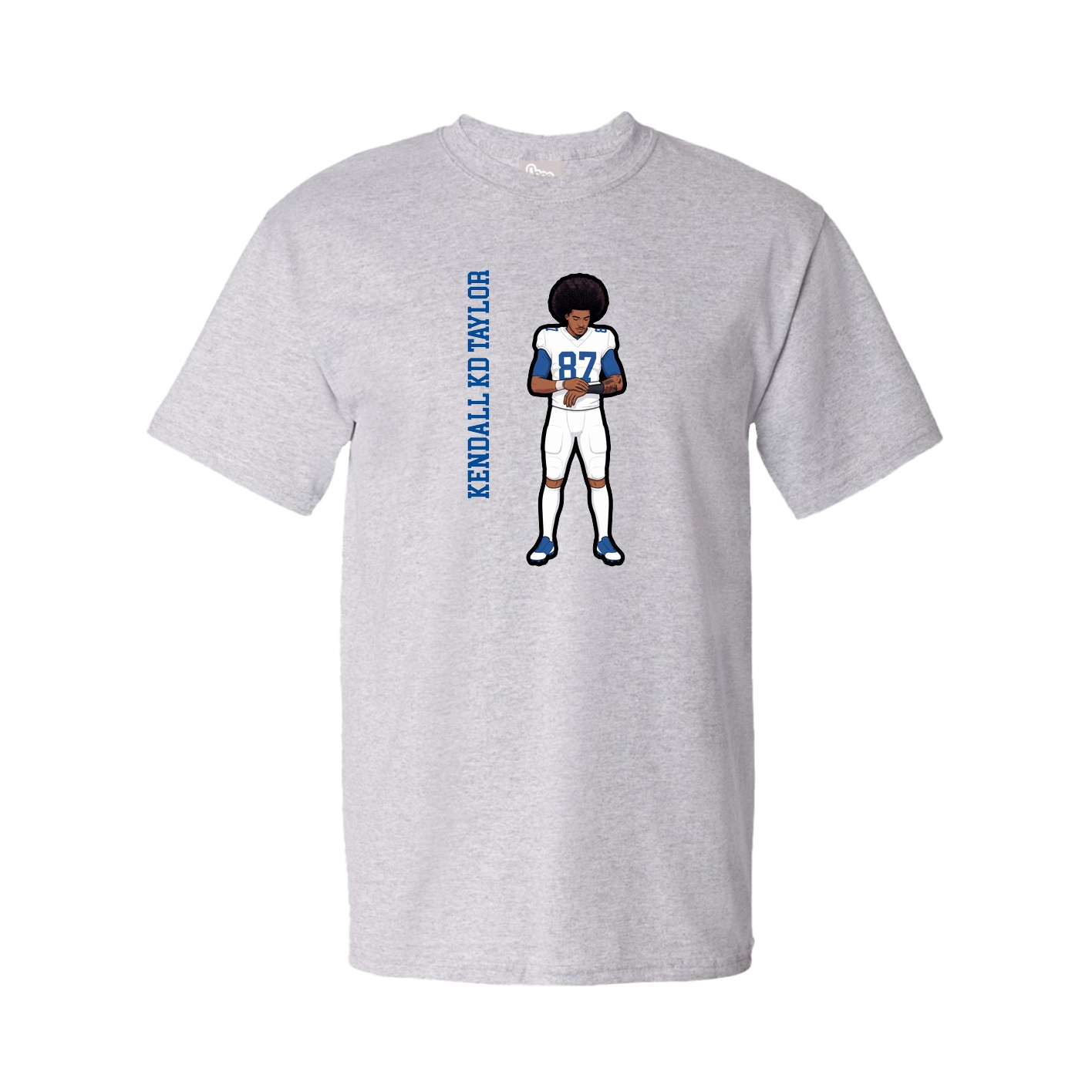 Youth Tee — Name Vertical in Grey