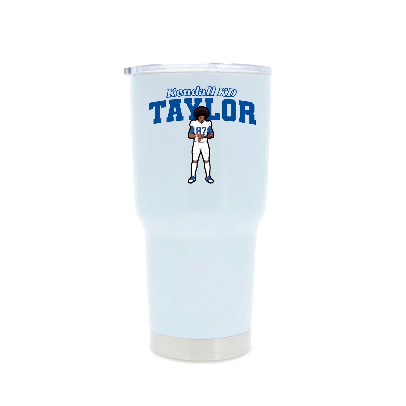 30oz Stainless Steel Tumbler — Name Arch in White