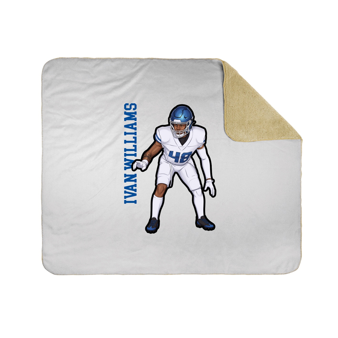 Throw Blanket — Name Vertical in White