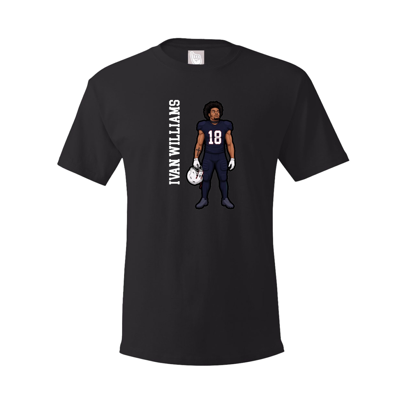 Youth Tee — Name Vertical in Black