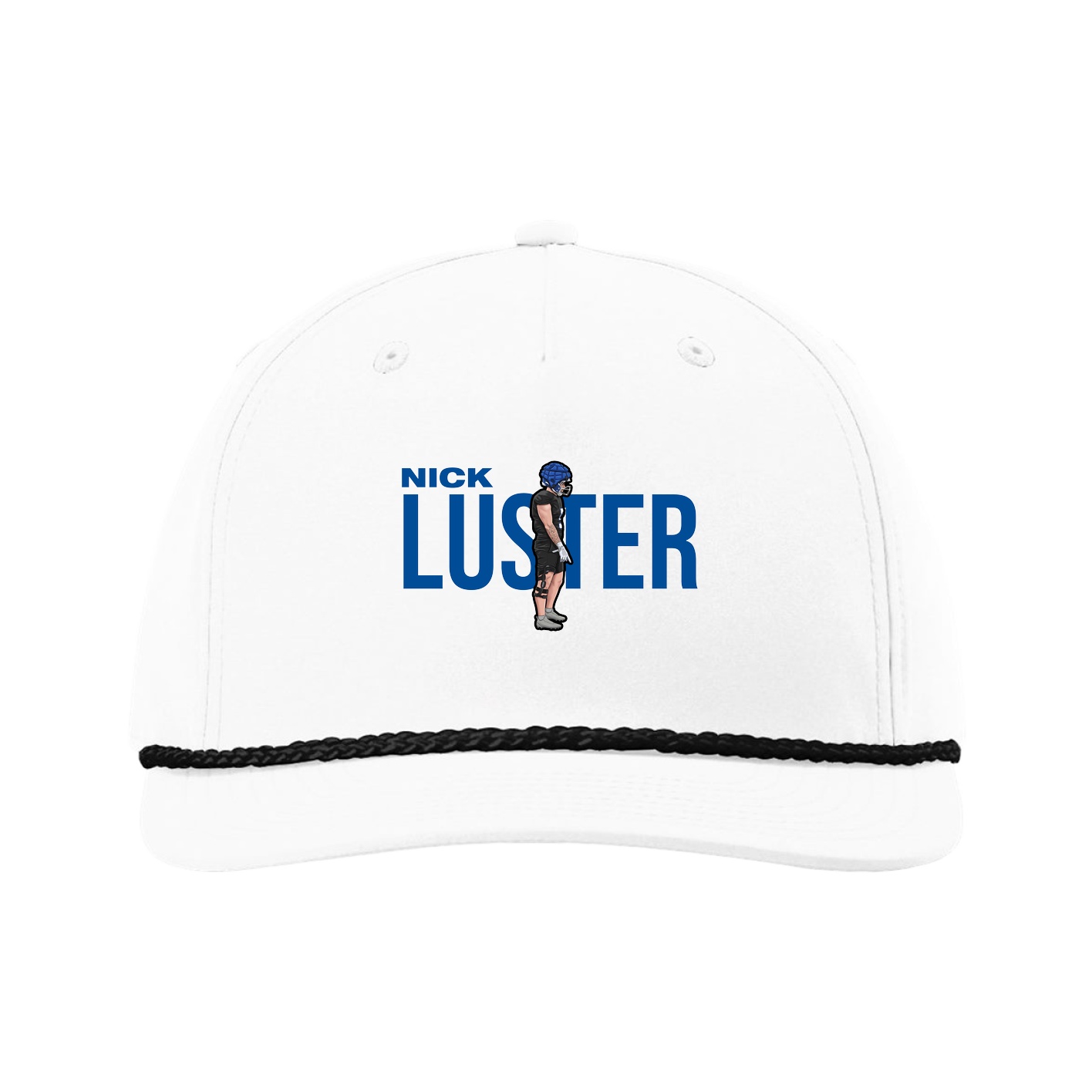 Five-Panel Classic Rope Cap — Player Name in White