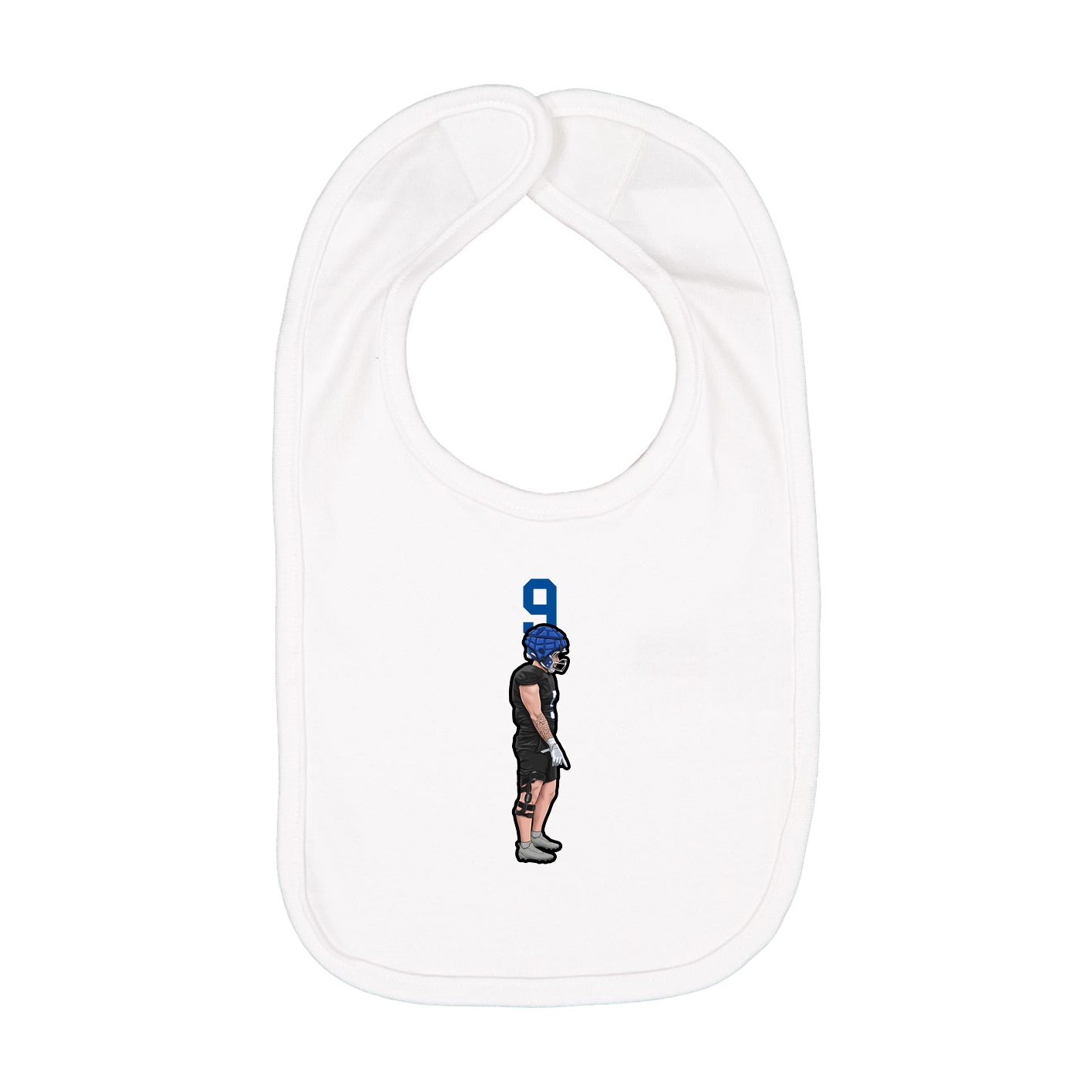 Infant Bib — Number Top in White