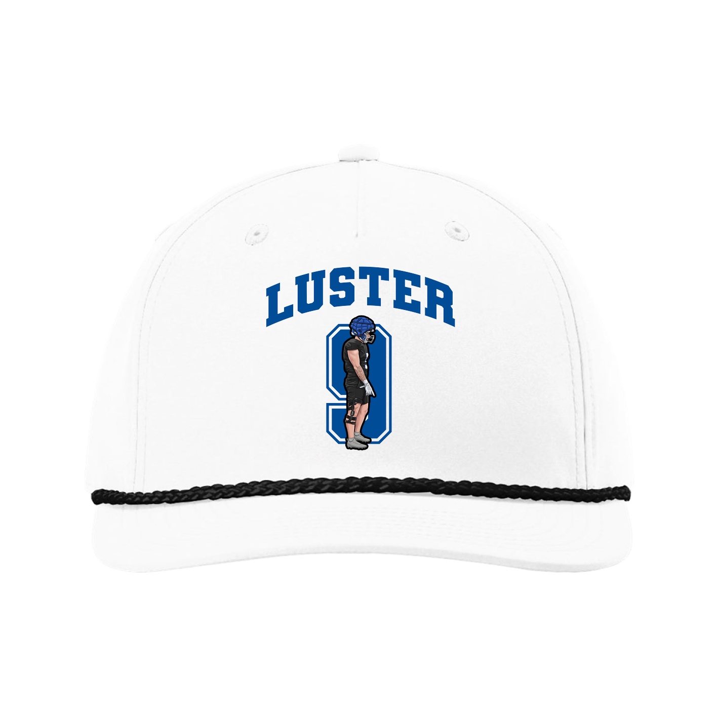 Five-Panel Classic Rope Cap — Number in White