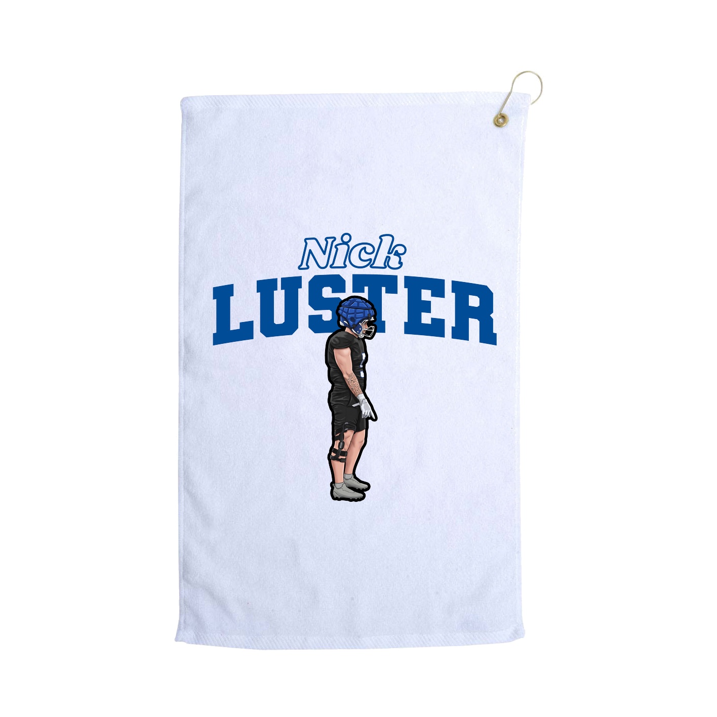 Golf Towel — Name Arch in White