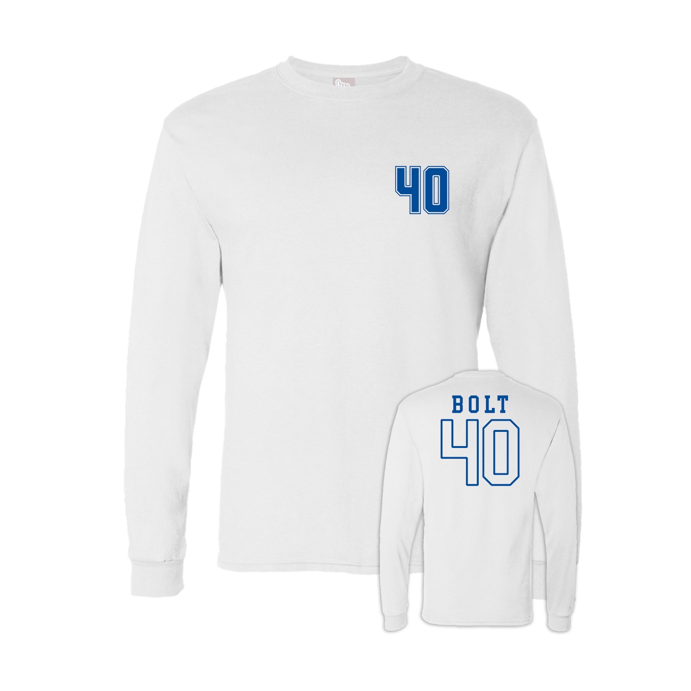 Long Sleeve Tee — Chest Back in White