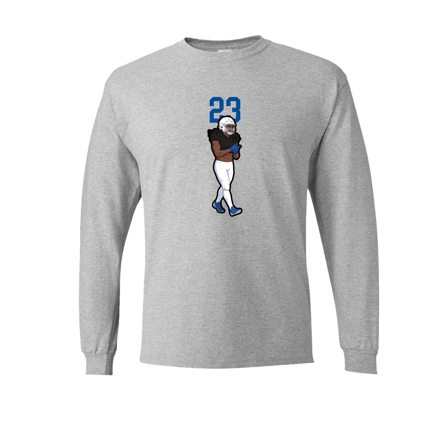 Long Sleeve Tee — Number Top in Grey