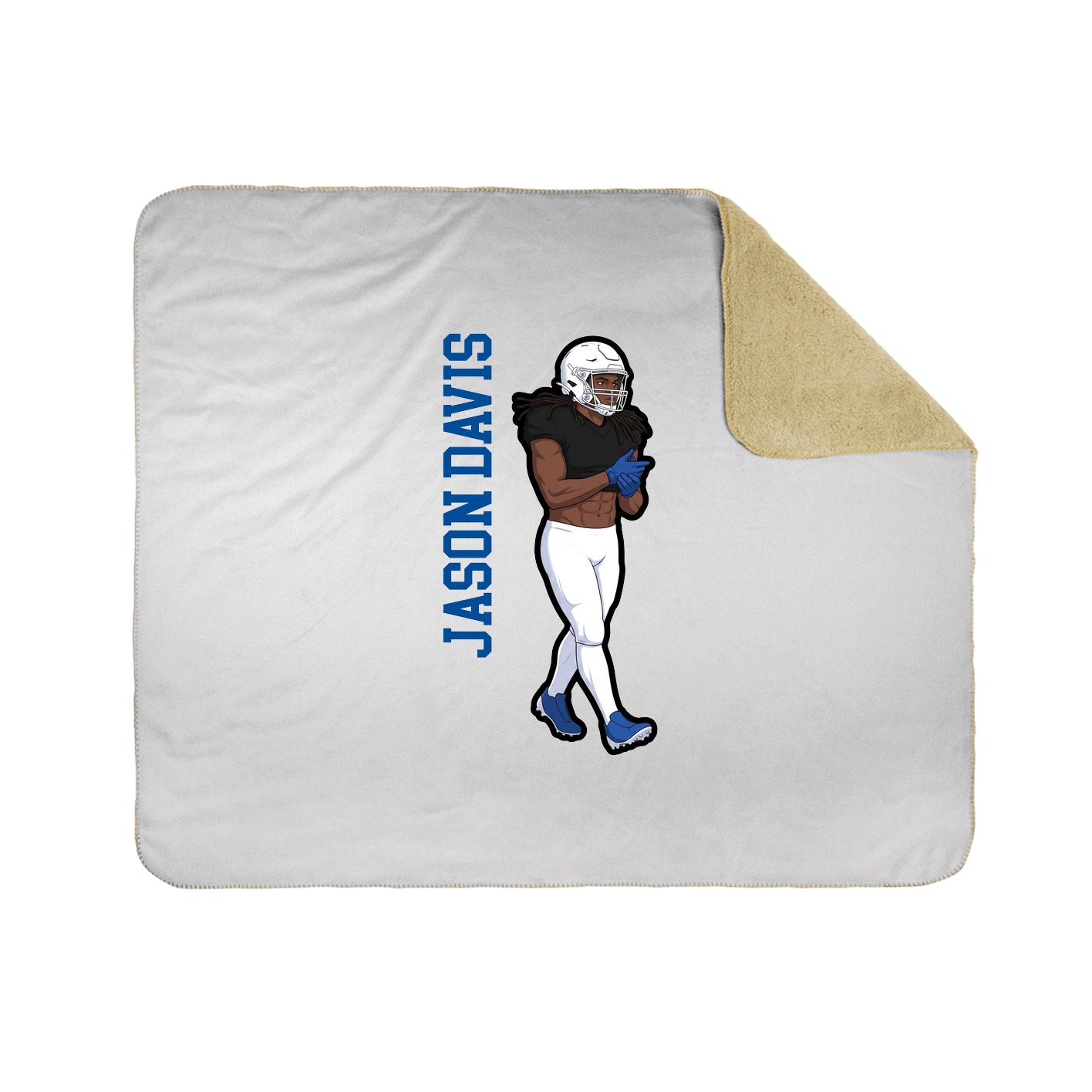 Throw Blanket — Name Vertical in White