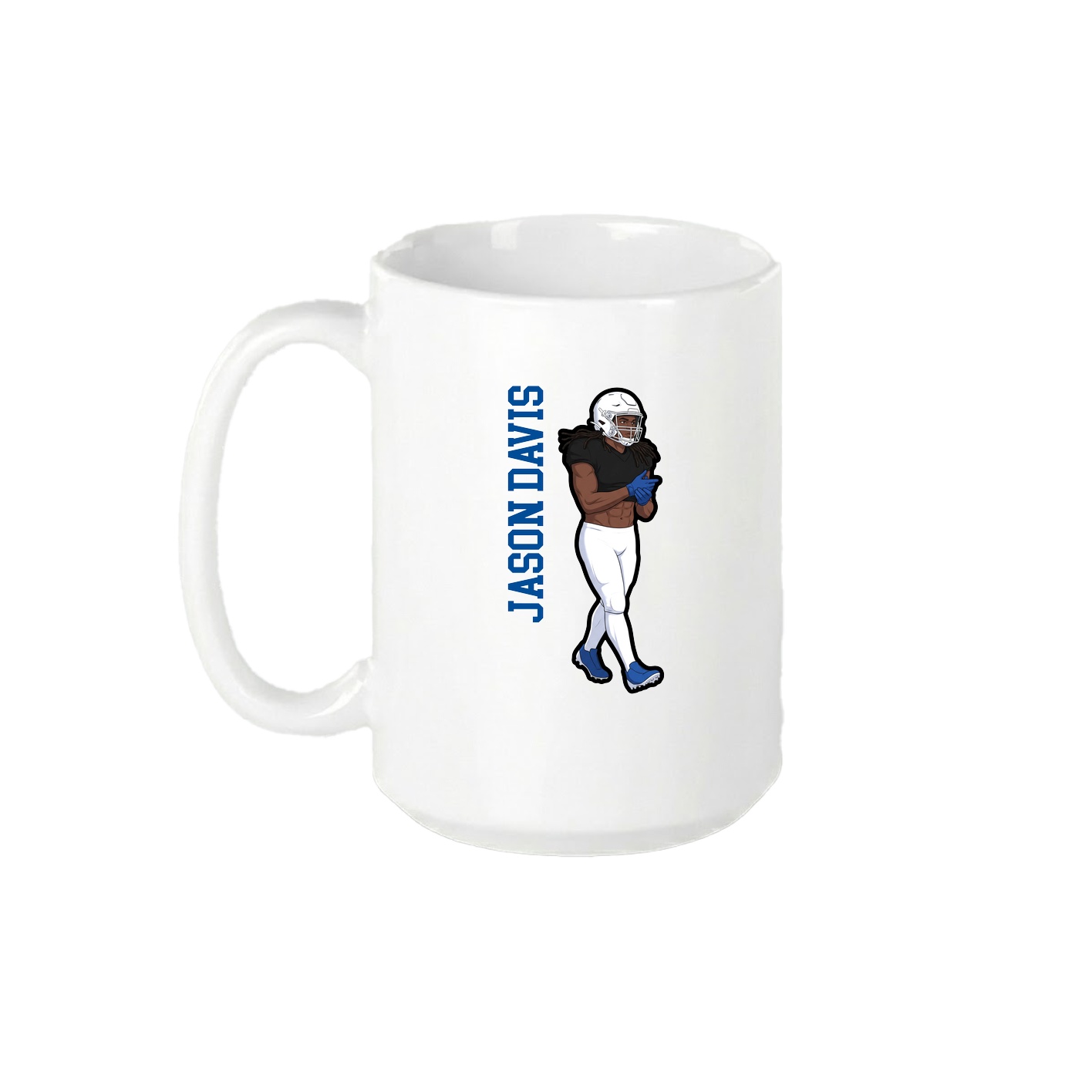 15oz Coffee Mug — Name Vertical in White