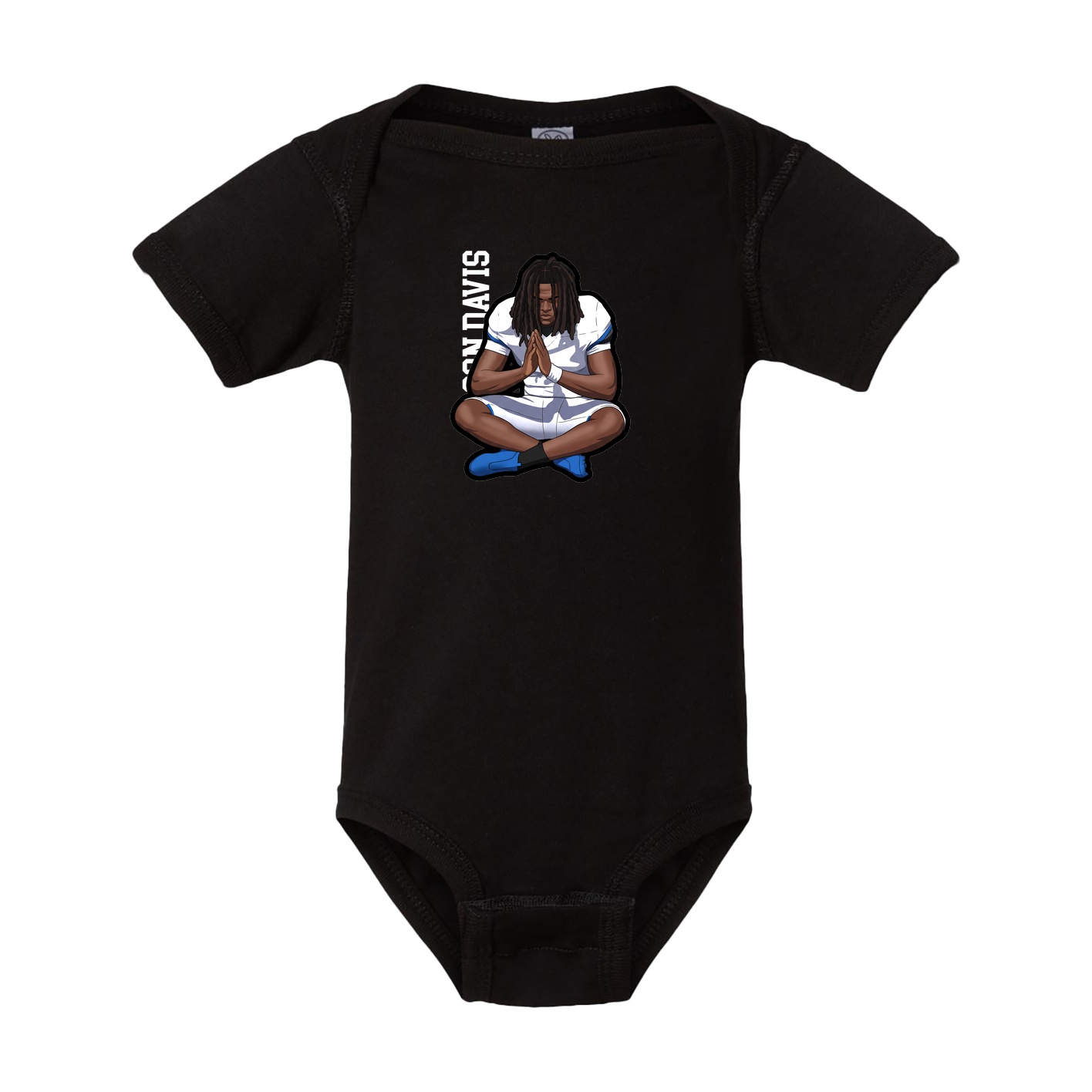 Baby Onesie — Name Vertical in Black