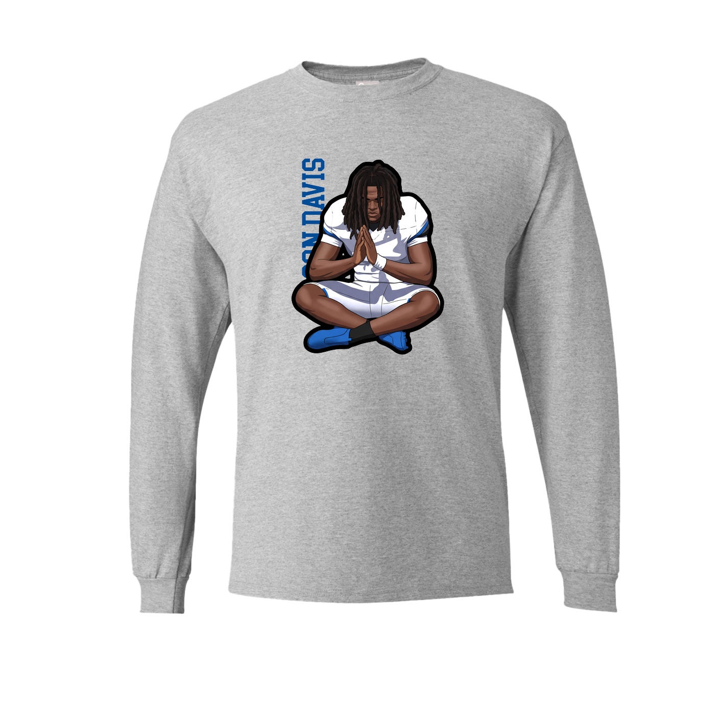 Long Sleeve Tee — Name Vertical in Grey