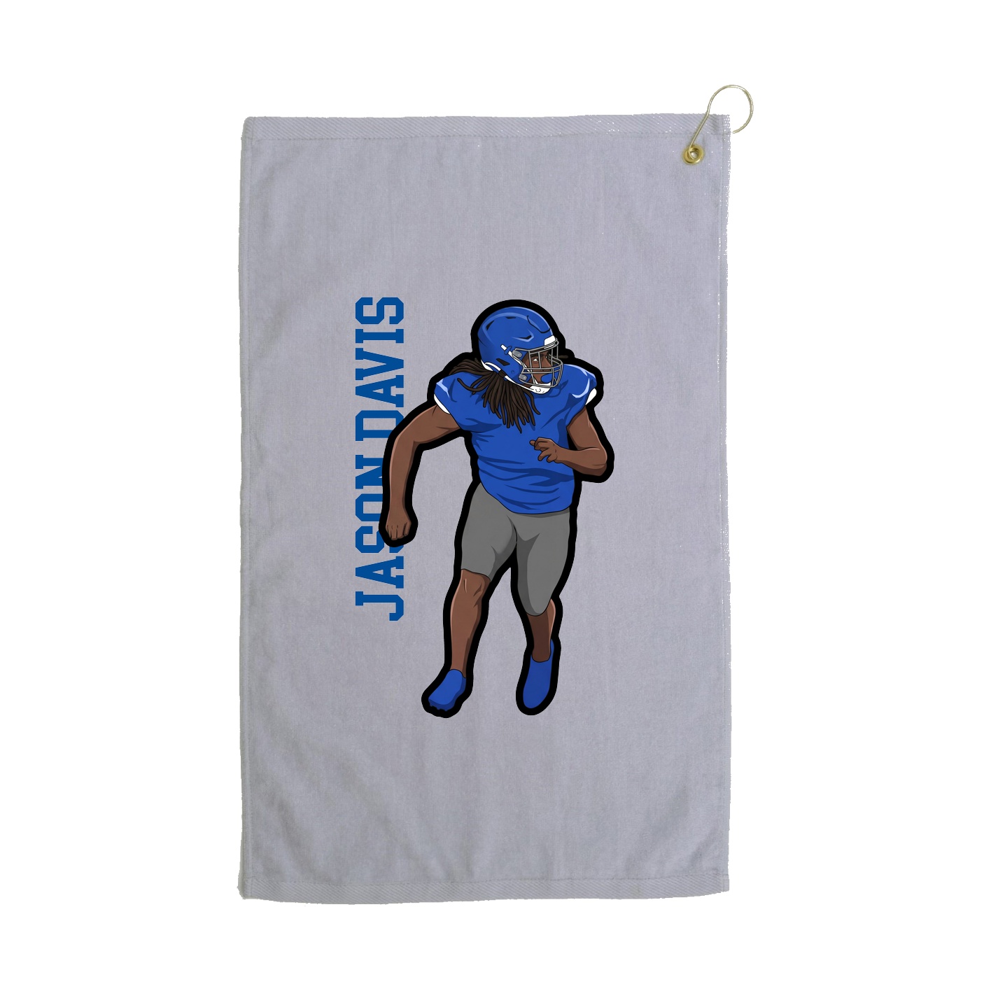 Golf Towel — Name Vertical in Grey
