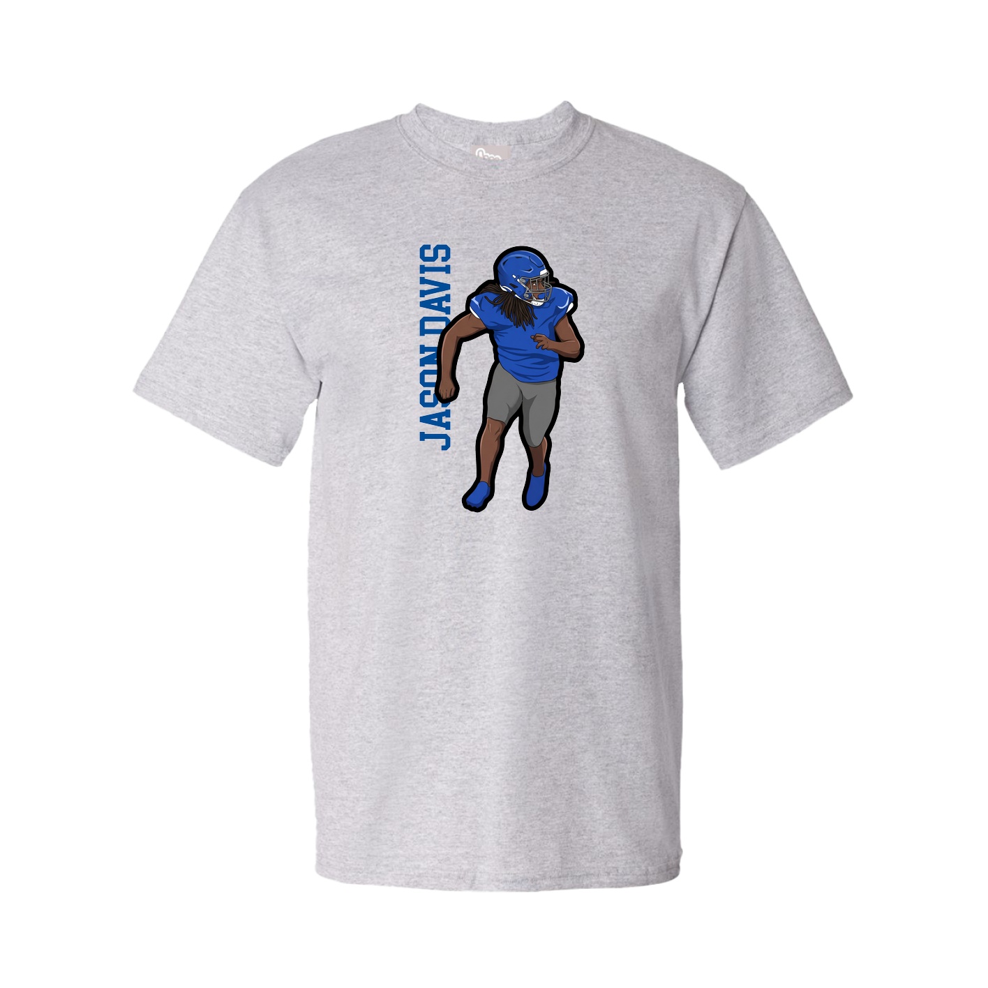 Youth Tee — Name Vertical in Grey