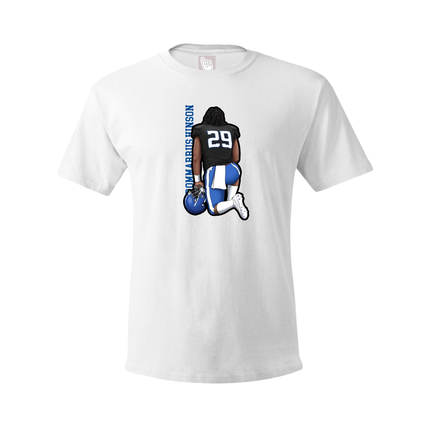Youth Tee — Name Vertical in White