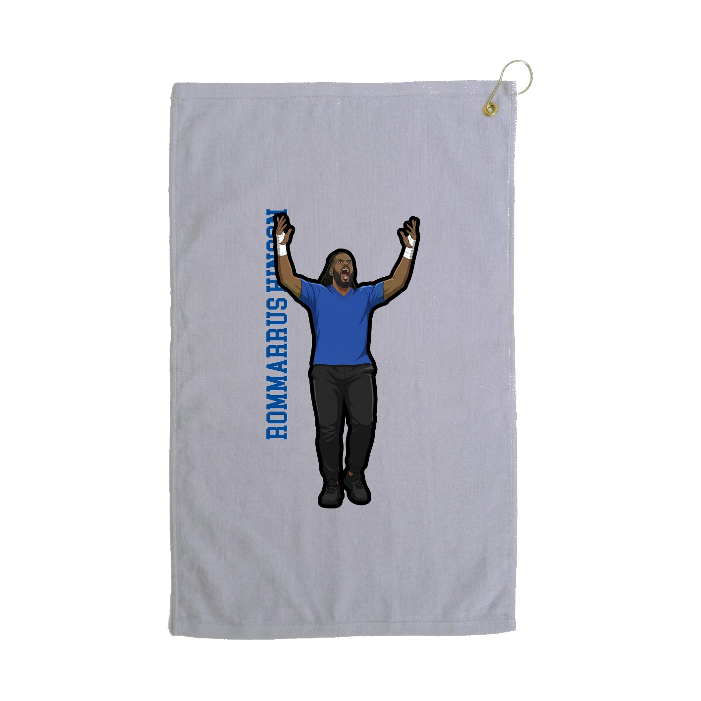 Golf Towel — Name Vertical in Grey