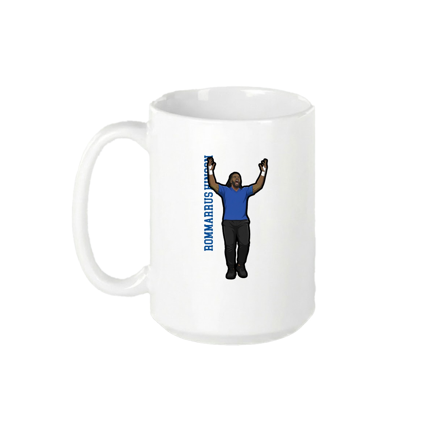 15oz Coffee Mug — Name Vertical in White