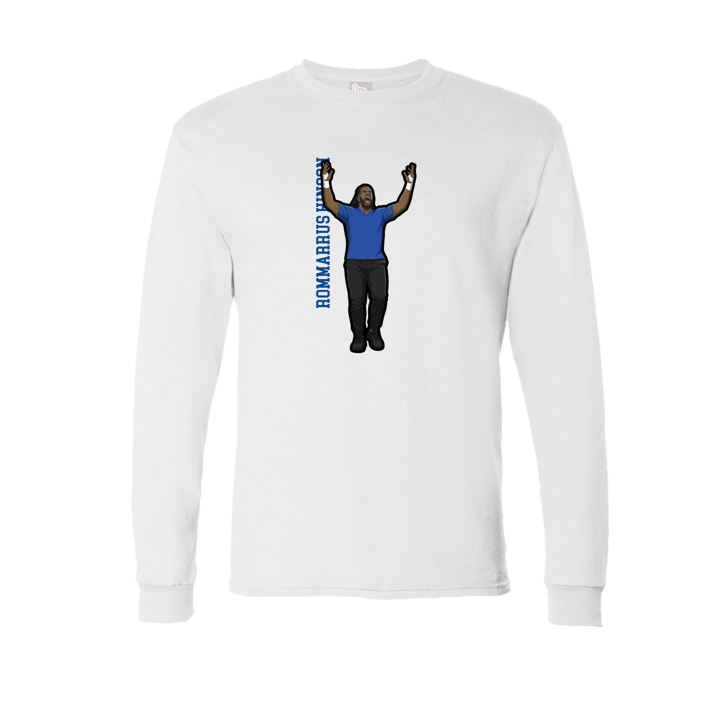 Long Sleeve Tee — Name Vertical in White