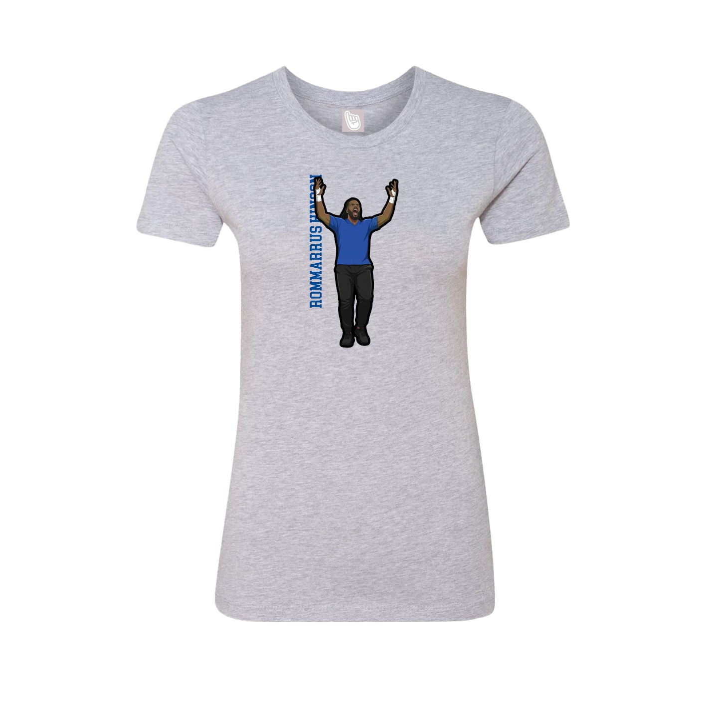 Fitted Women's Tee — Name Vertical in Grey