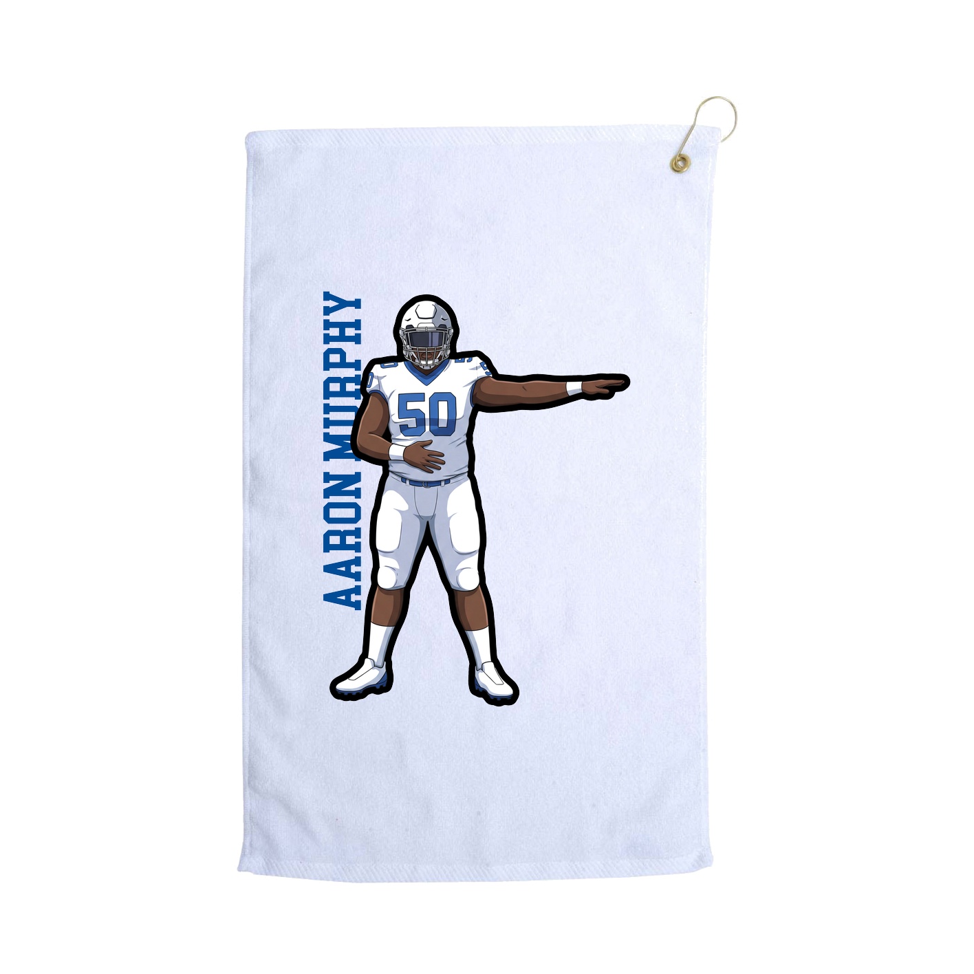 Golf Towel — Name Vertical in White
