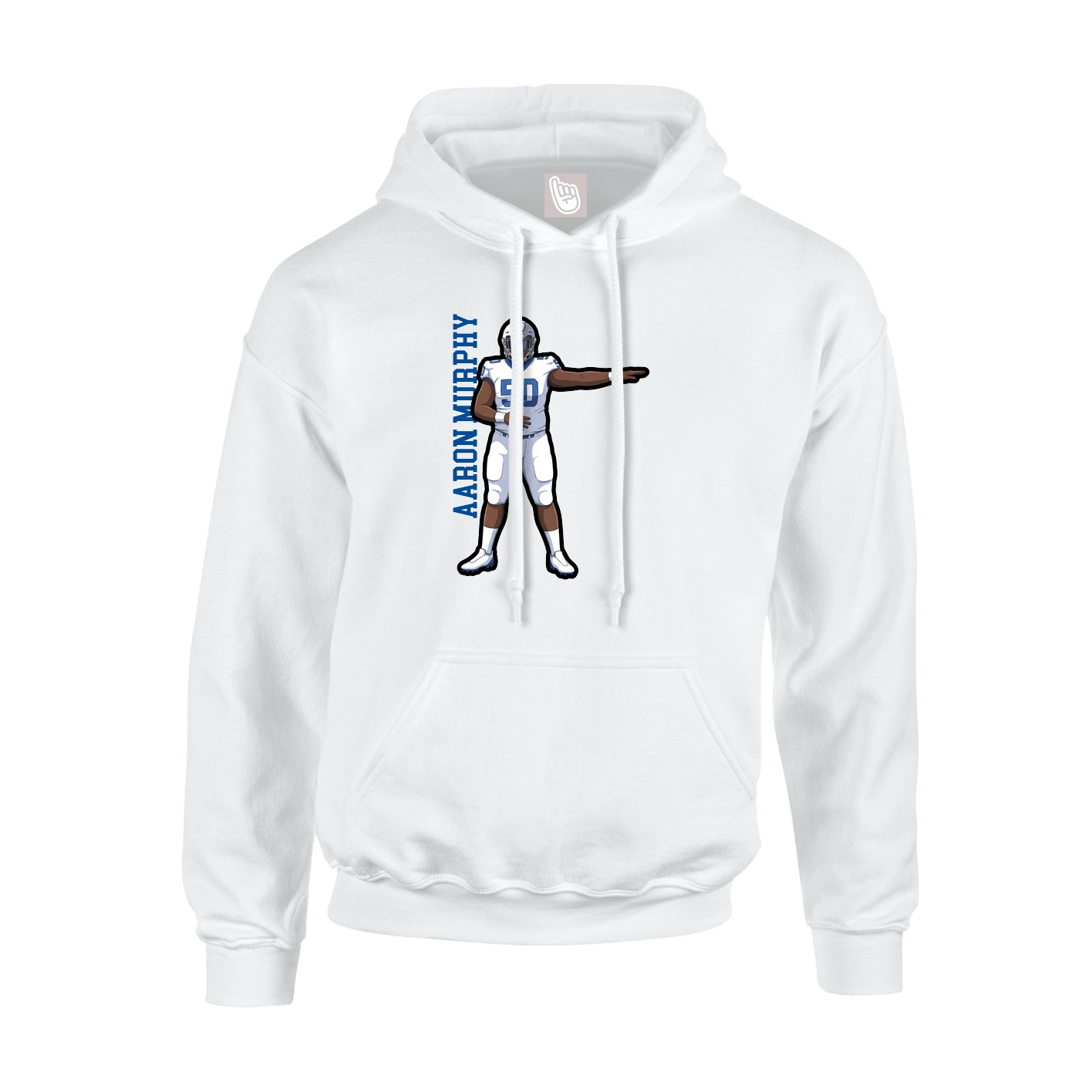 Youth Hoodie — Name Vertical in White