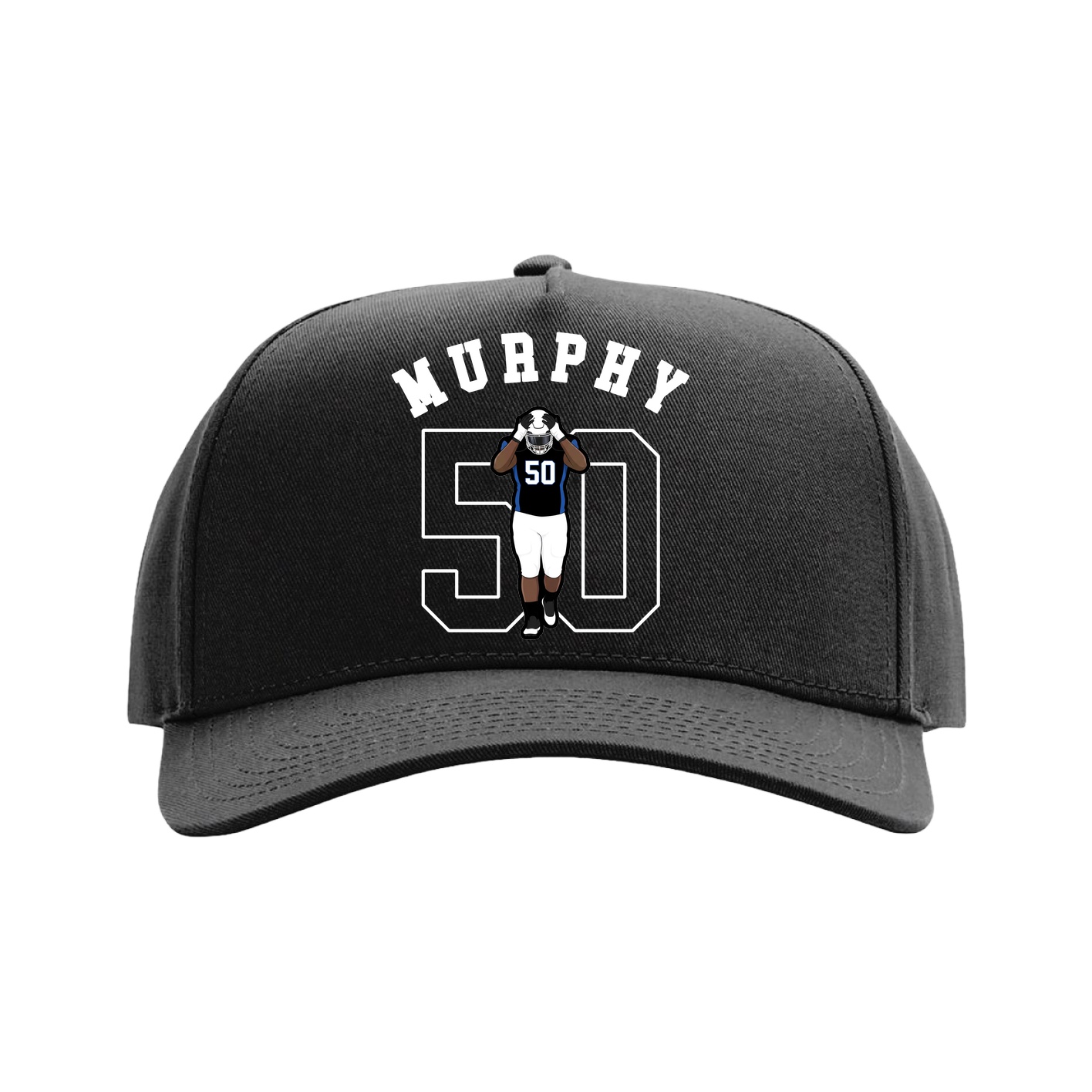 Full Fabric Five-Panel Champ Cap — Shirsey Arch in Black