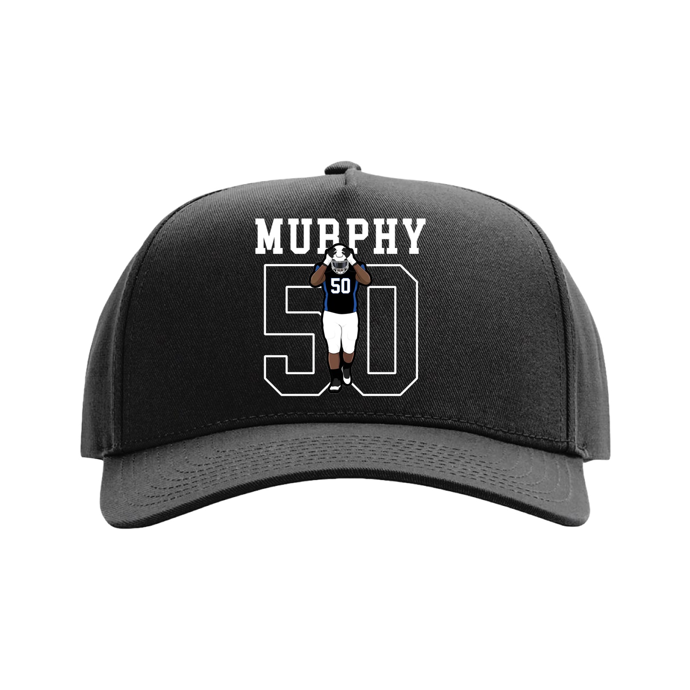 Full Fabric Five-Panel Champ Cap — Shirsey in Black