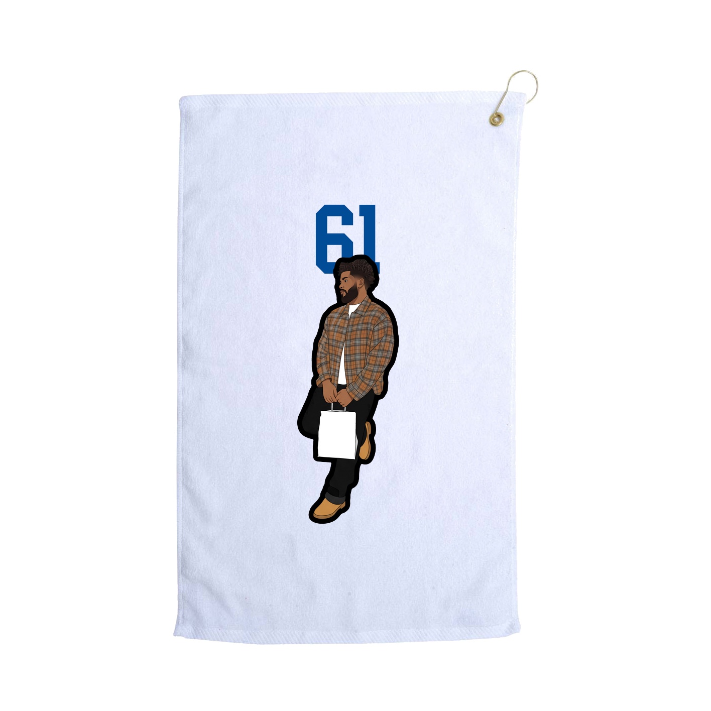 Golf Towel — Number Top in White
