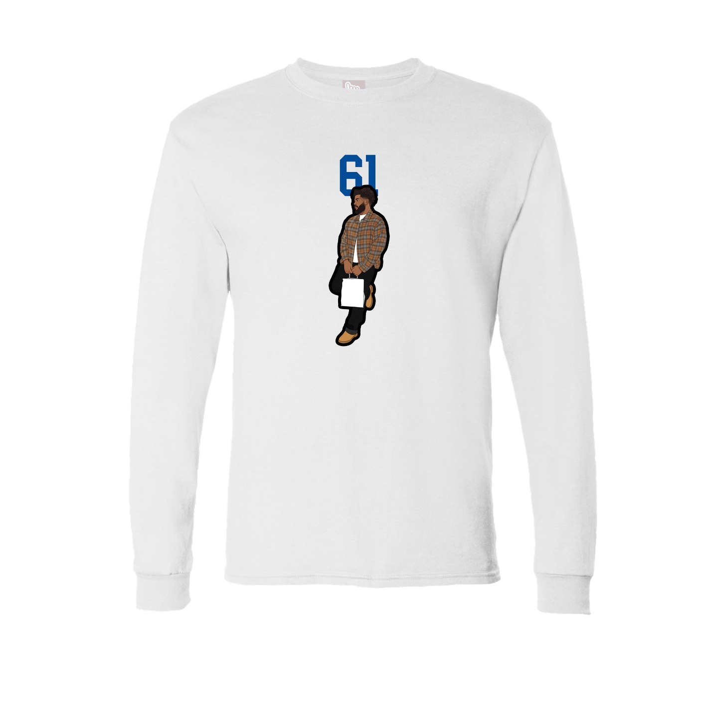 Long Sleeve Tee — Number Top in White