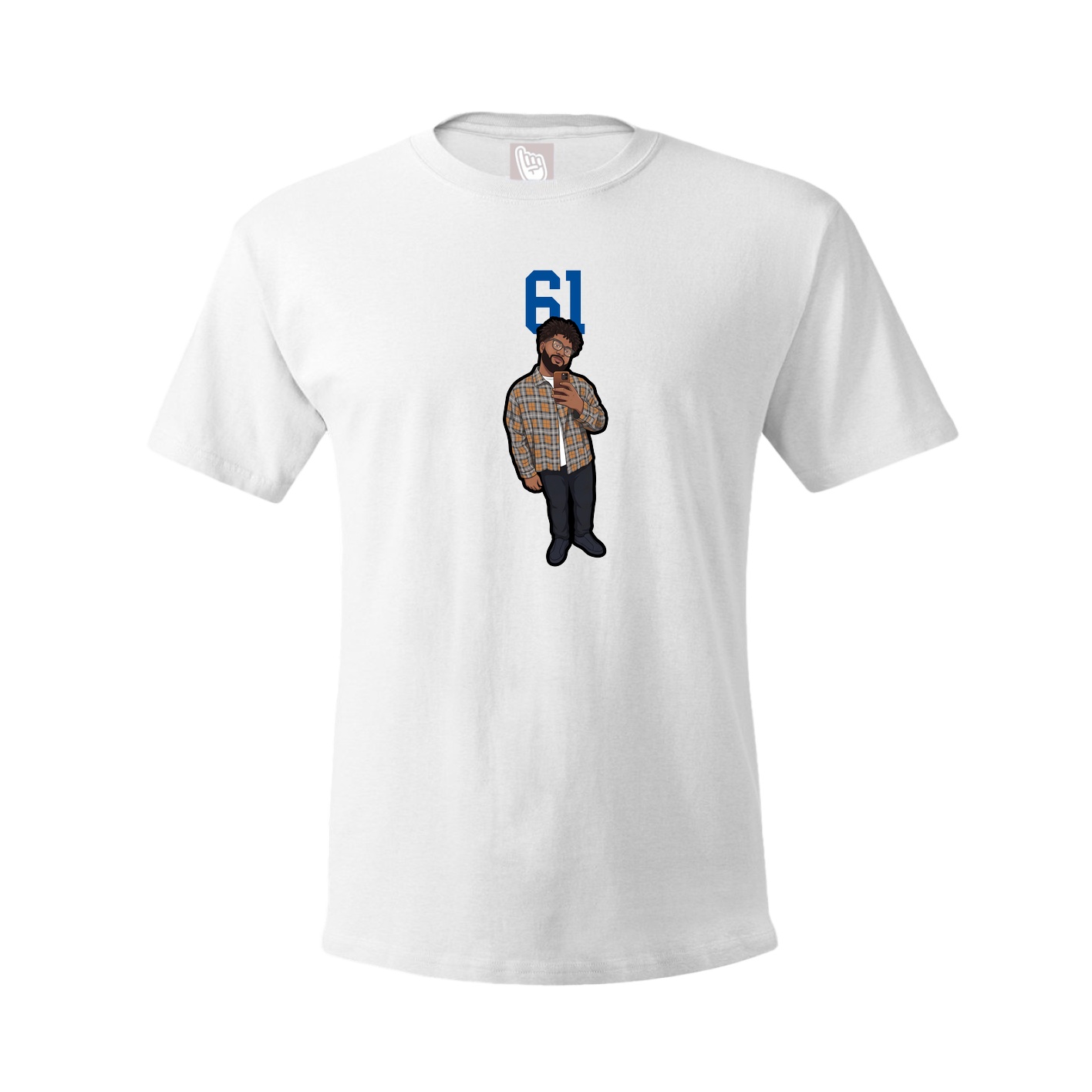 Youth Tee — Number Top in White