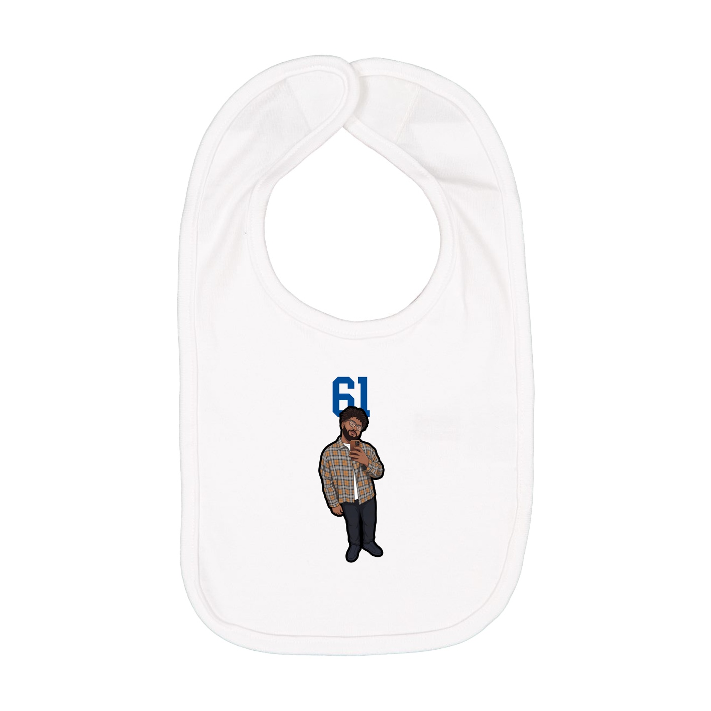 Infant Bib — Number Top in White