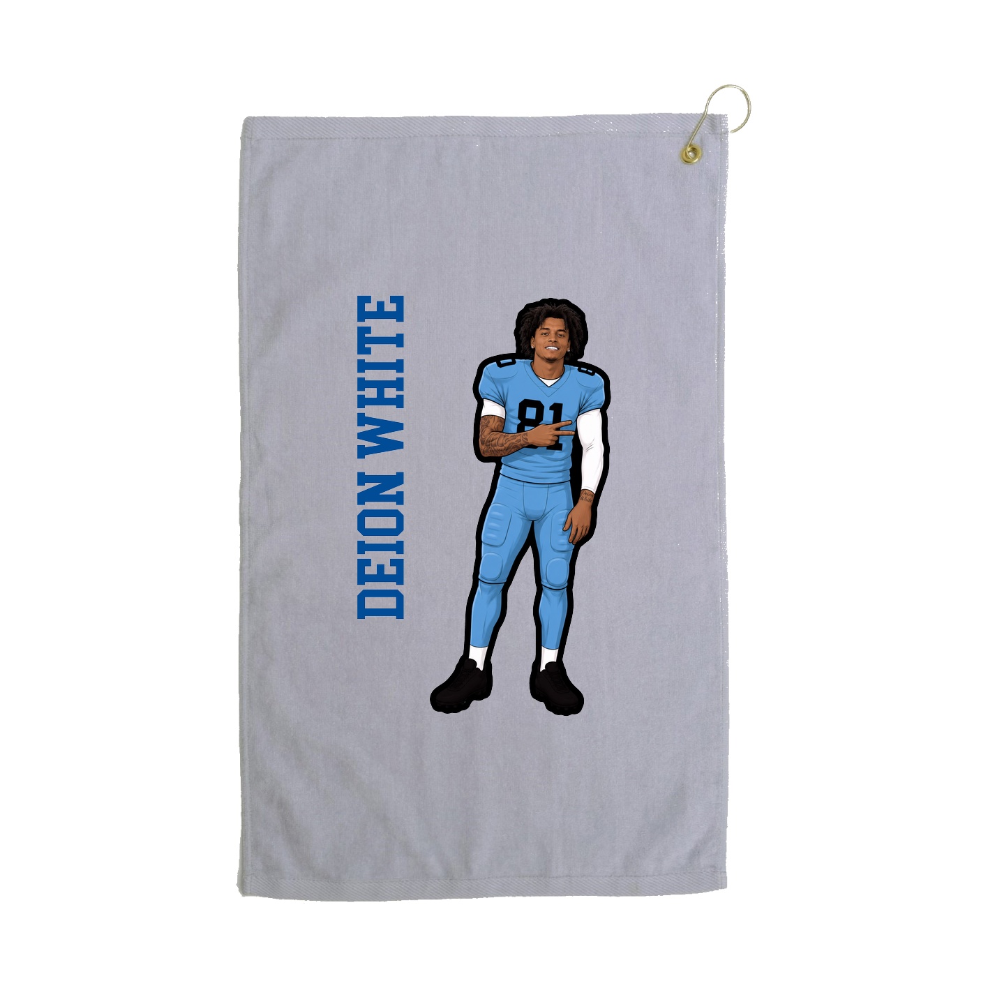 Golf Towel — Name Vertical in Grey