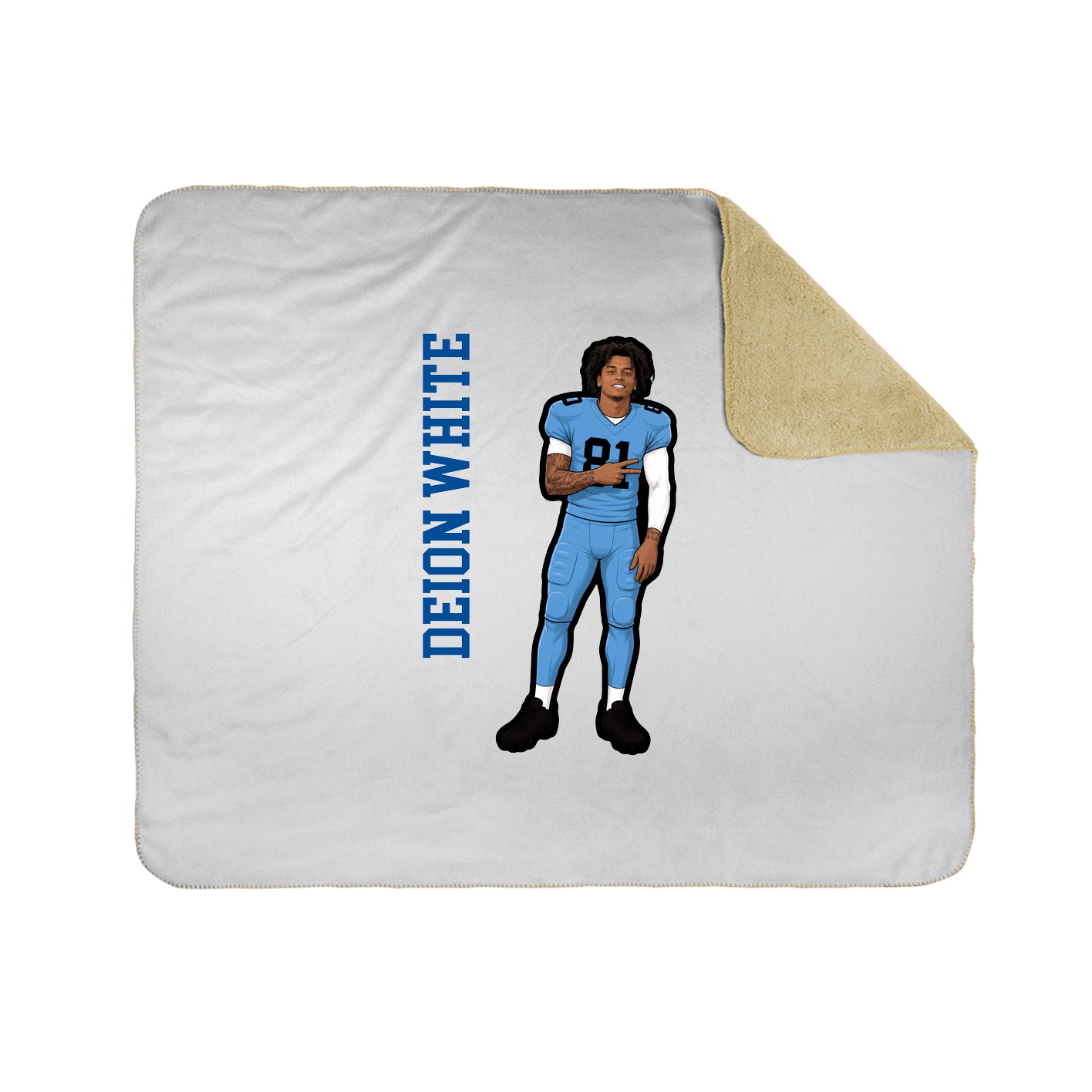 Throw Blanket — Name Vertical in White