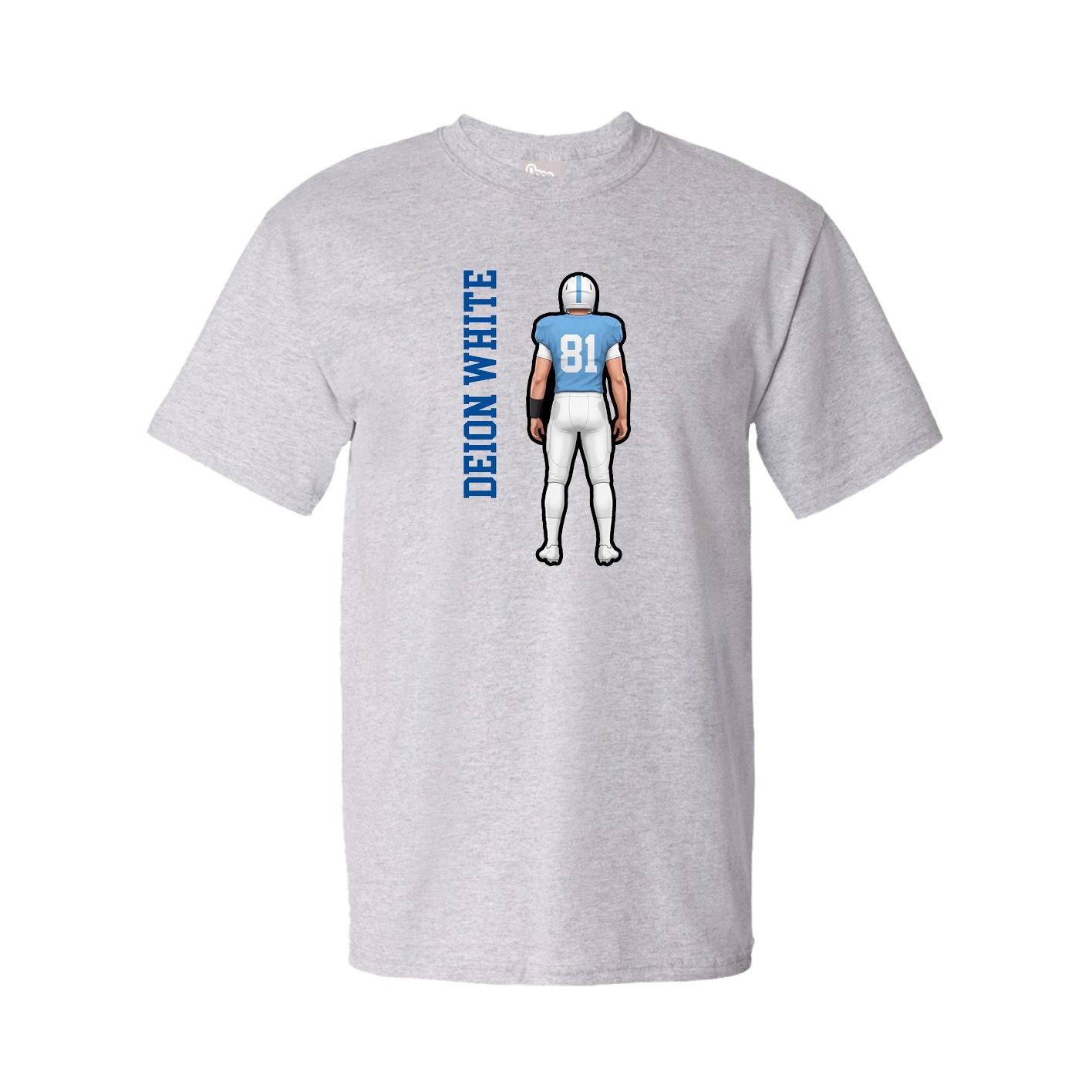 Youth Tee — Name Vertical in Grey
