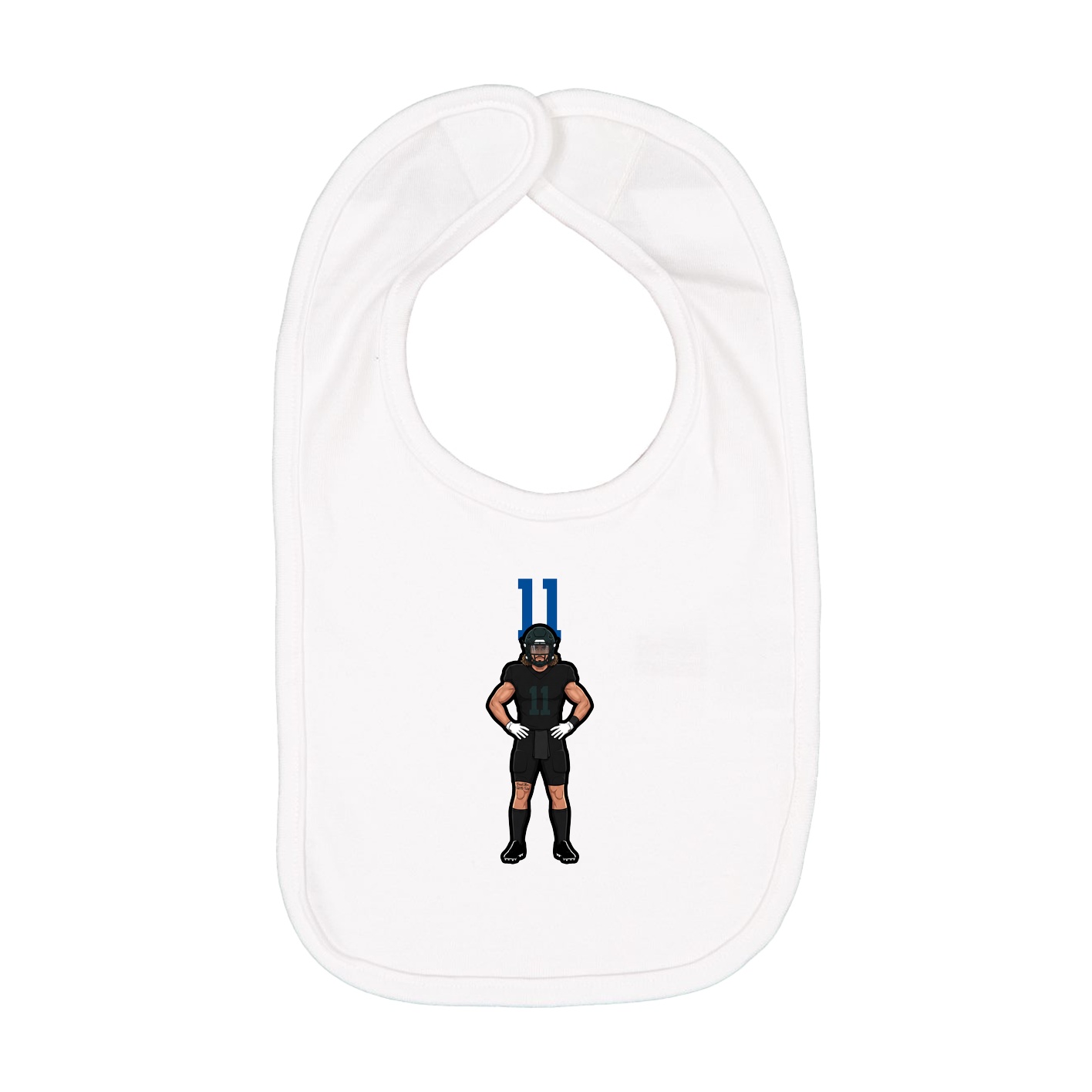 Infant Bib — Number Top in White