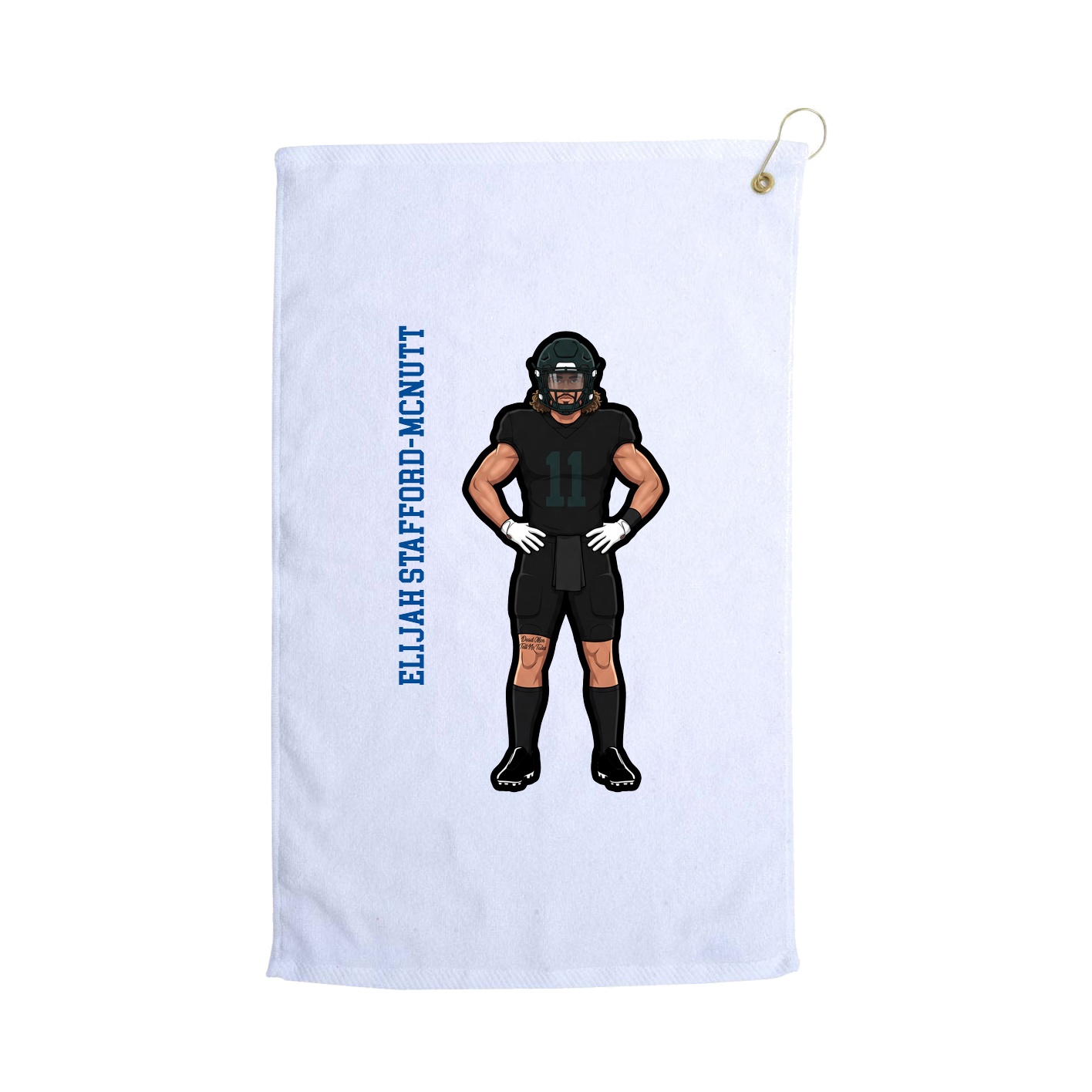 Golf Towel — Name Vertical in White